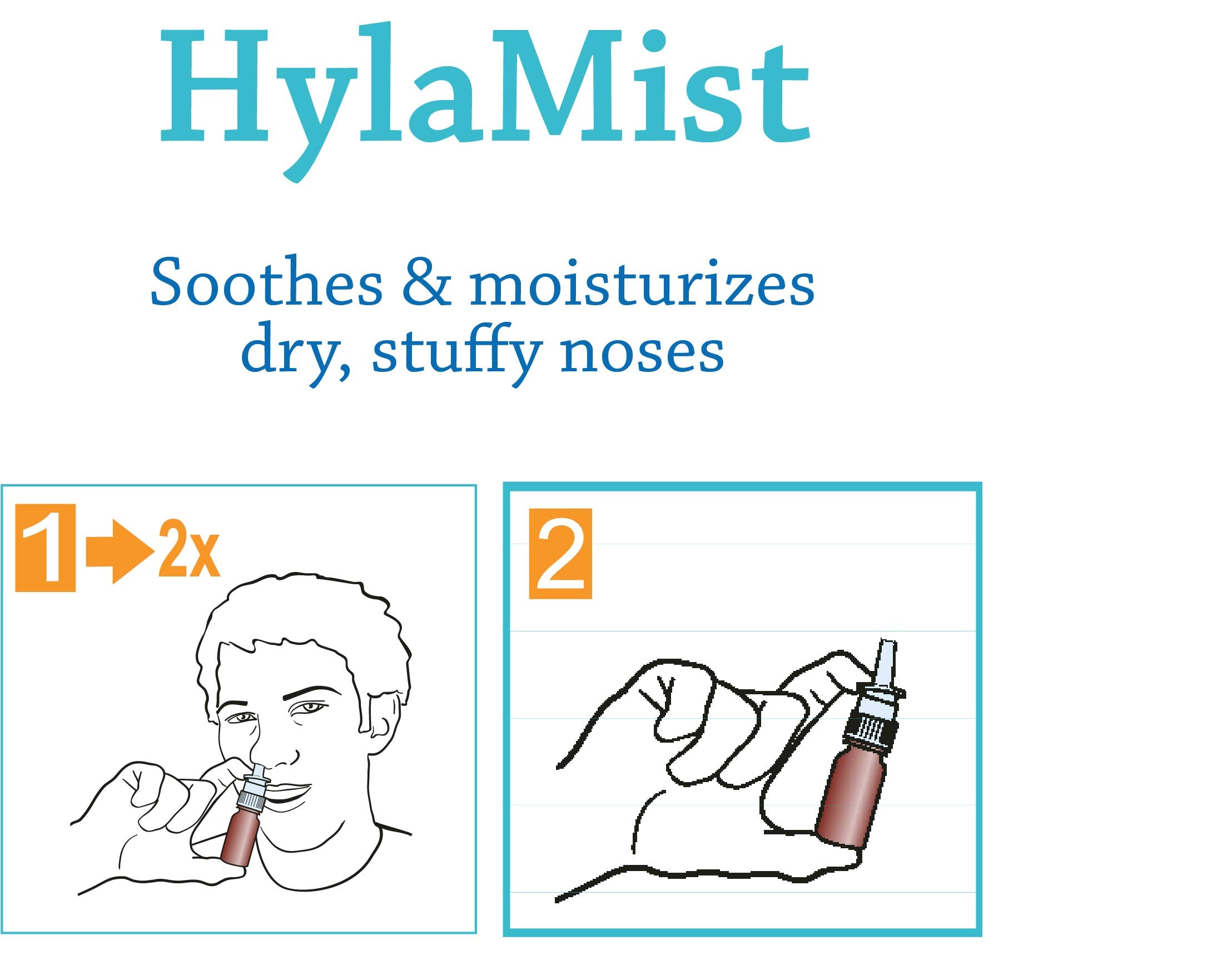 Hyalogic - Spray nasal, 59 ml - Acide hyaluronique + extrait de pépins de pamplemousse pour nez sec - Apaise et hydrate le nez sec et bouché avec le spray nasal HylaMist HA