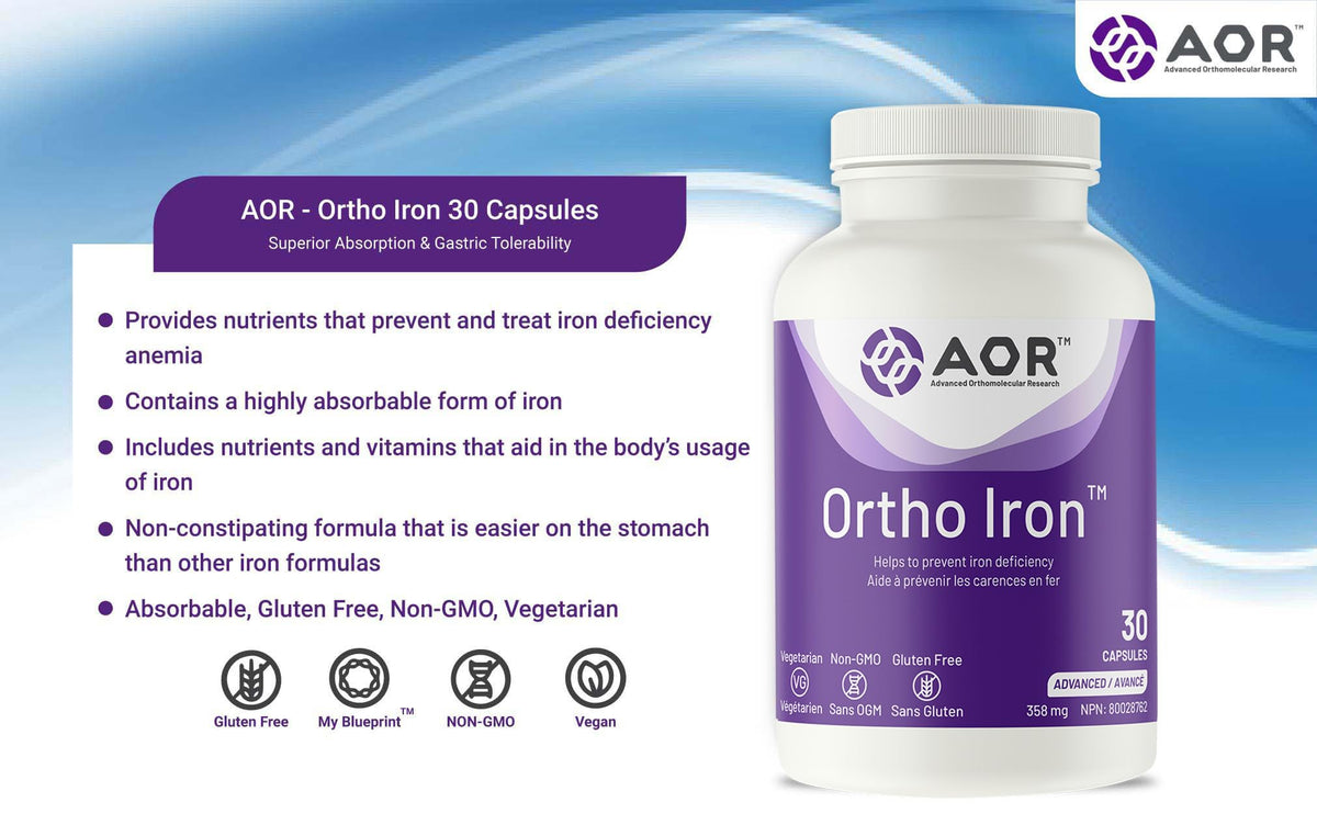 AOR Ortho Iron Capsules, Vitamin C, 30 Capsules, 30 Day Supply