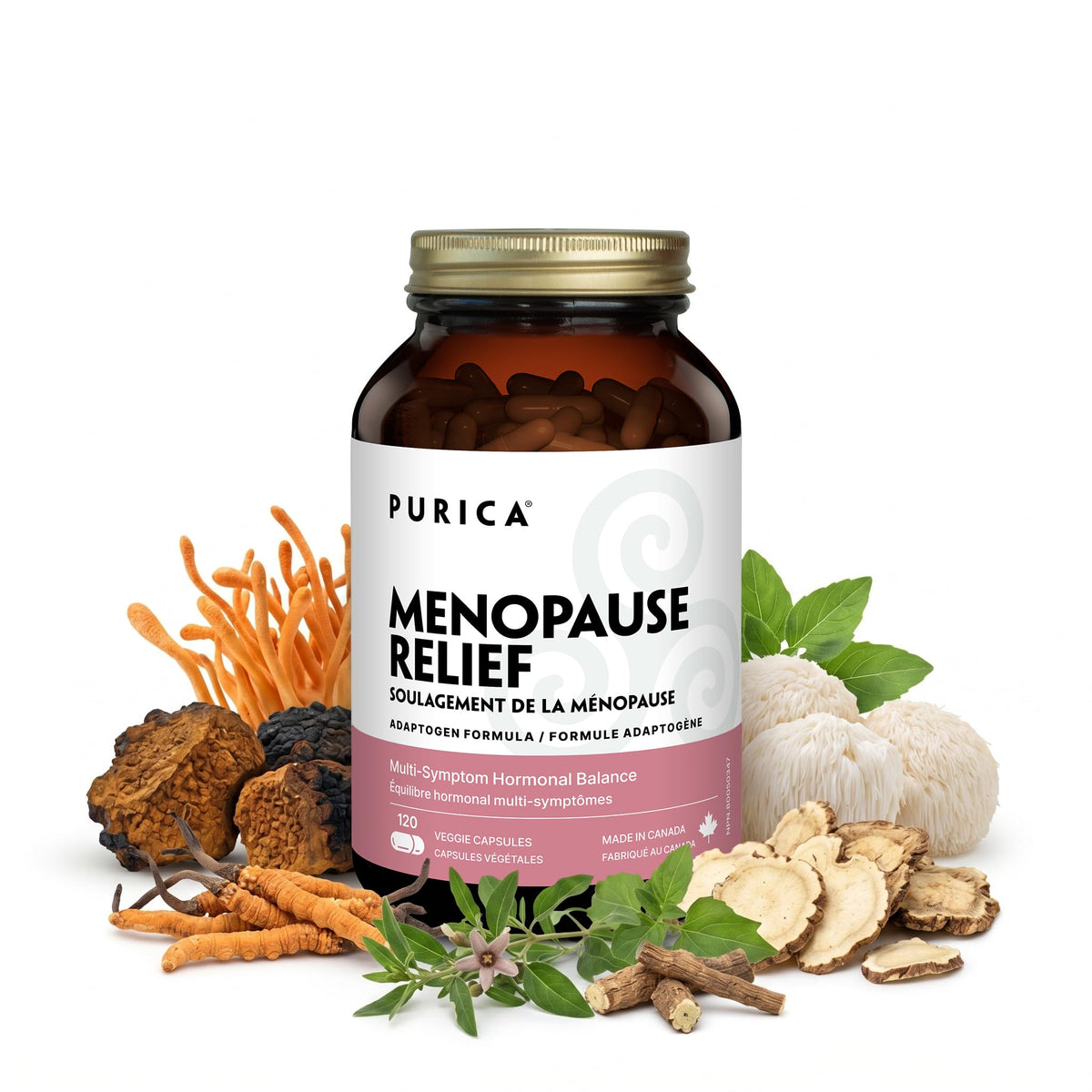 PURICA Menopause Capsules, Hot Flashes, Canadian Made, 30-Day Supply
