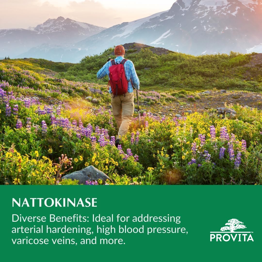Provita Nattokinase 2000FU - 100mg Puissant antithrombotique - Soutient la santé cardiovasculaire