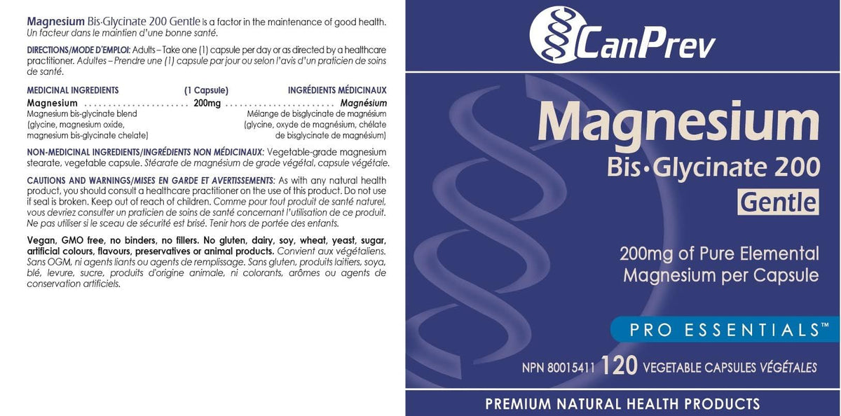 CanPrev Magnesium Bisglycinate 200 mg Capsules, 120 Day Supply