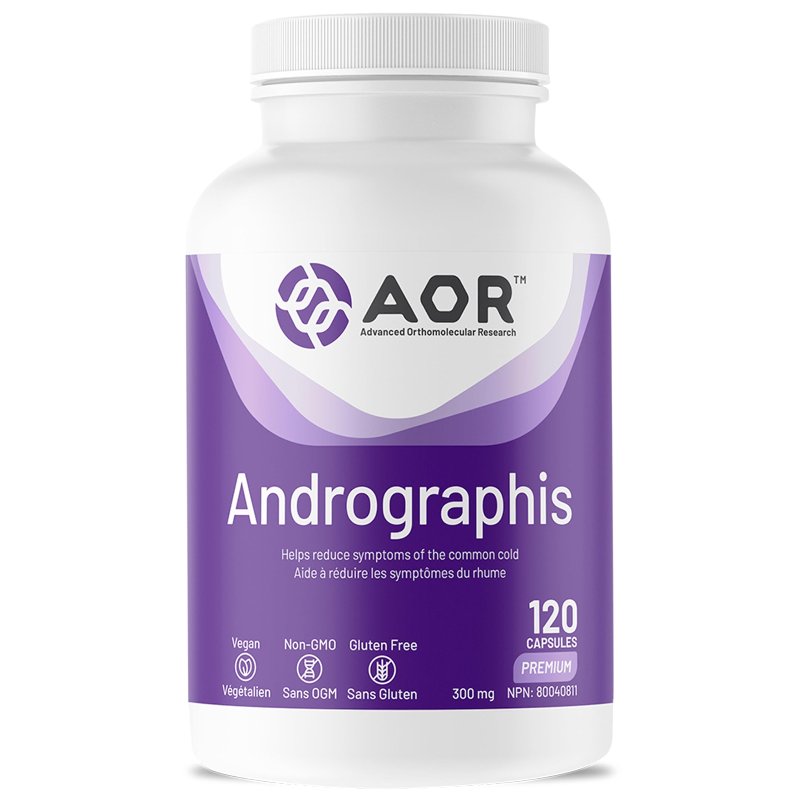 AOR Andrographis 120 Capsules 60-Day Supply - Andrographis Paniculata Herbal Extract for Immune Support & Throat Comfort - High Potency Herbal Supplement for Adults, Natural Remedy for Cold Relief