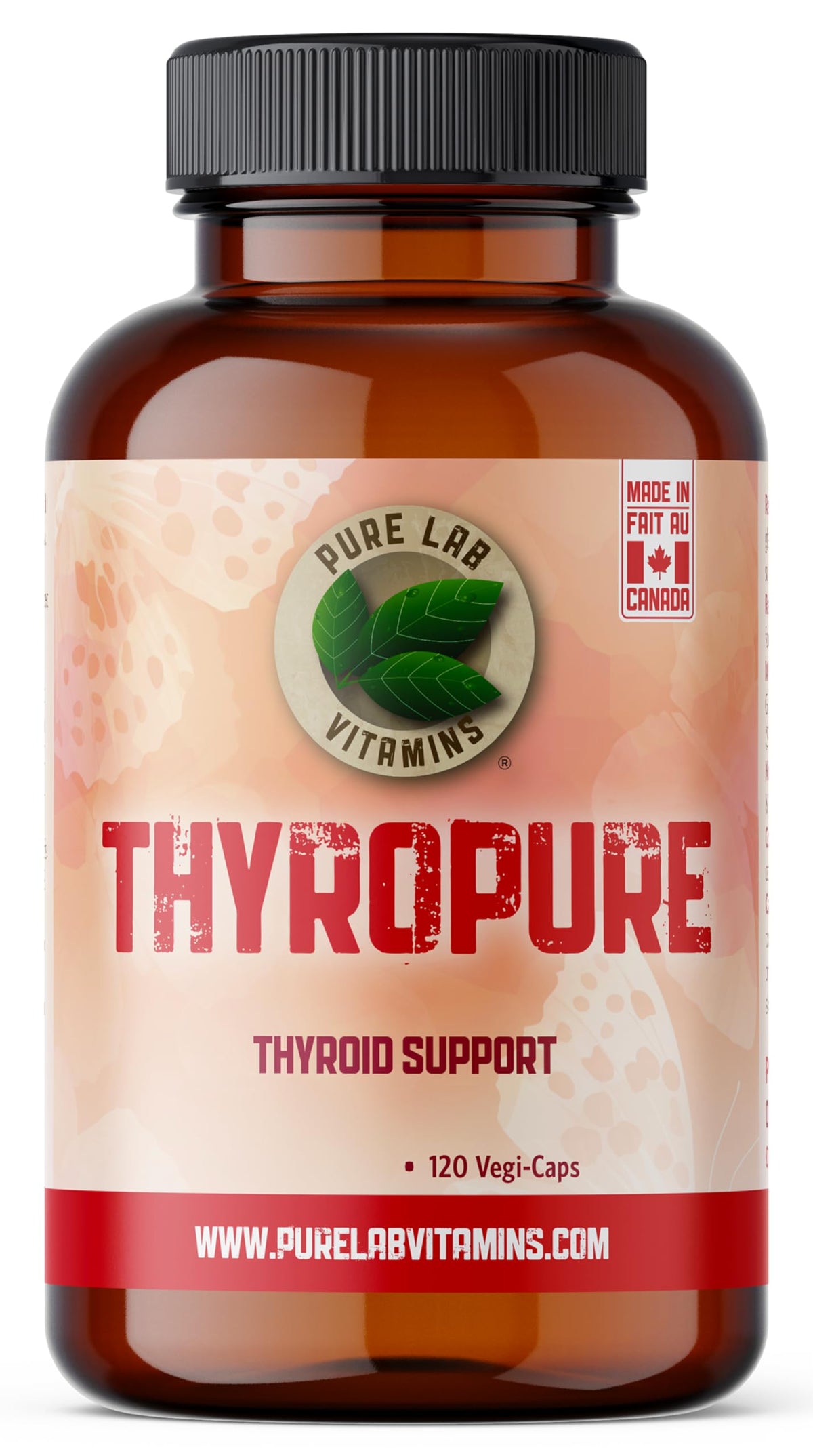 Pure Lab Vitamins - ThyroPure 120 Vegi-Caps - Support Supplement for Men and Women - Immune System Support - Helps to Prevent Iodine Deficiency - 5 Essential Nutrients