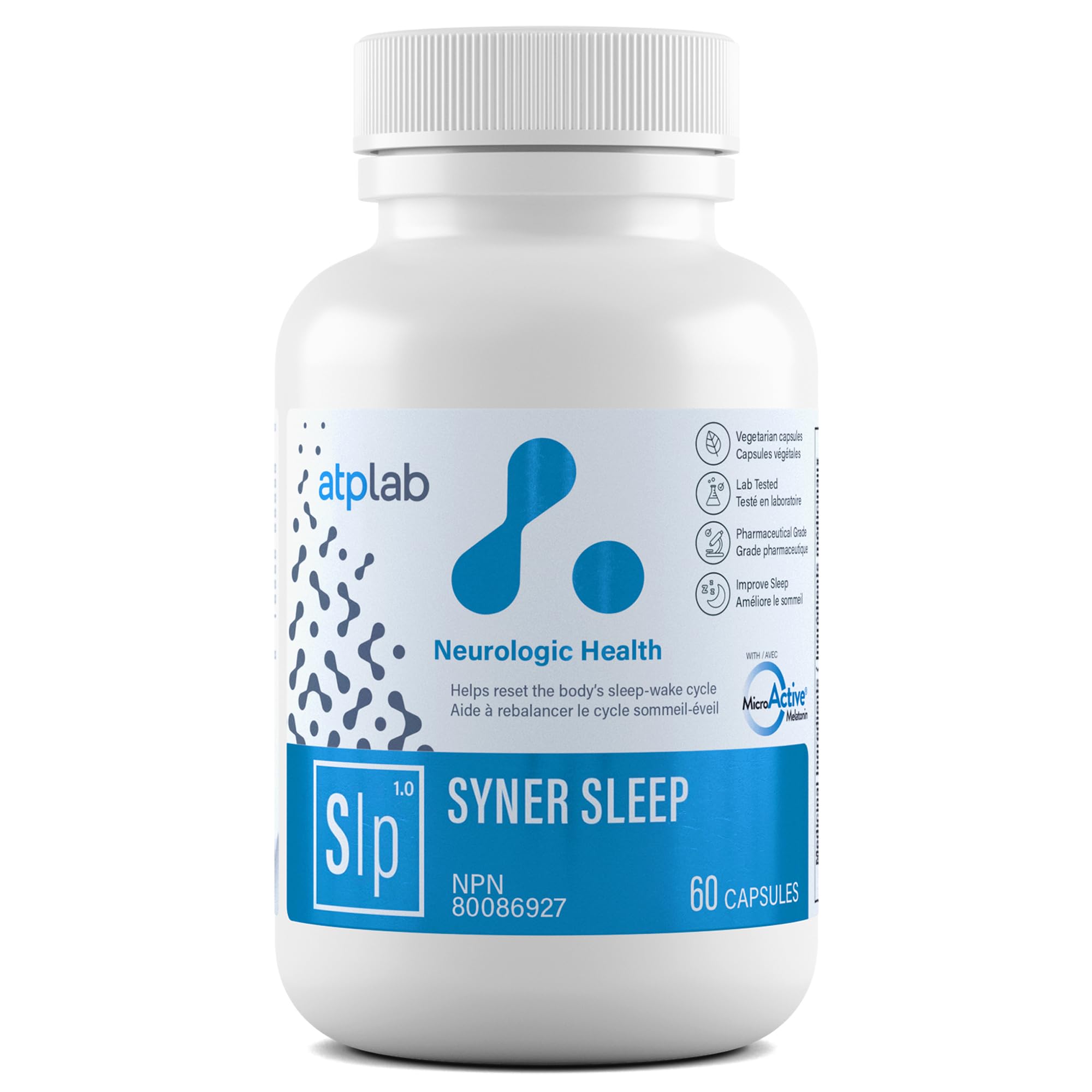 ATP LAB - Syner Sleep 60 Capsules 60-Day Supply - Calm and Sleep Support Supplement - Promote Relaxation and Insomnia Relief - Non-GMO and Gluten-Free