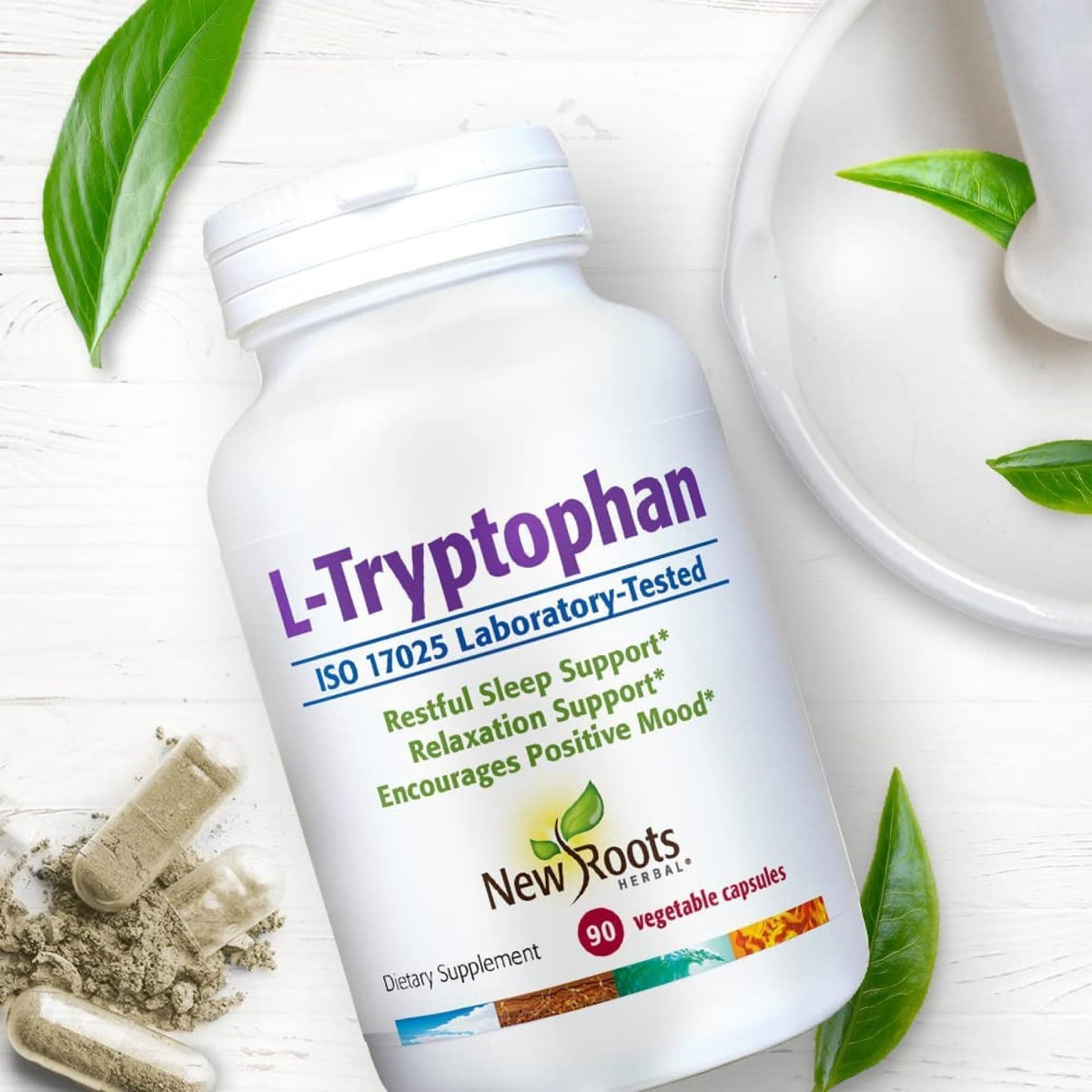 New Roots Herbal L-Tryptophan 220 mg Capsules, 90 Pc