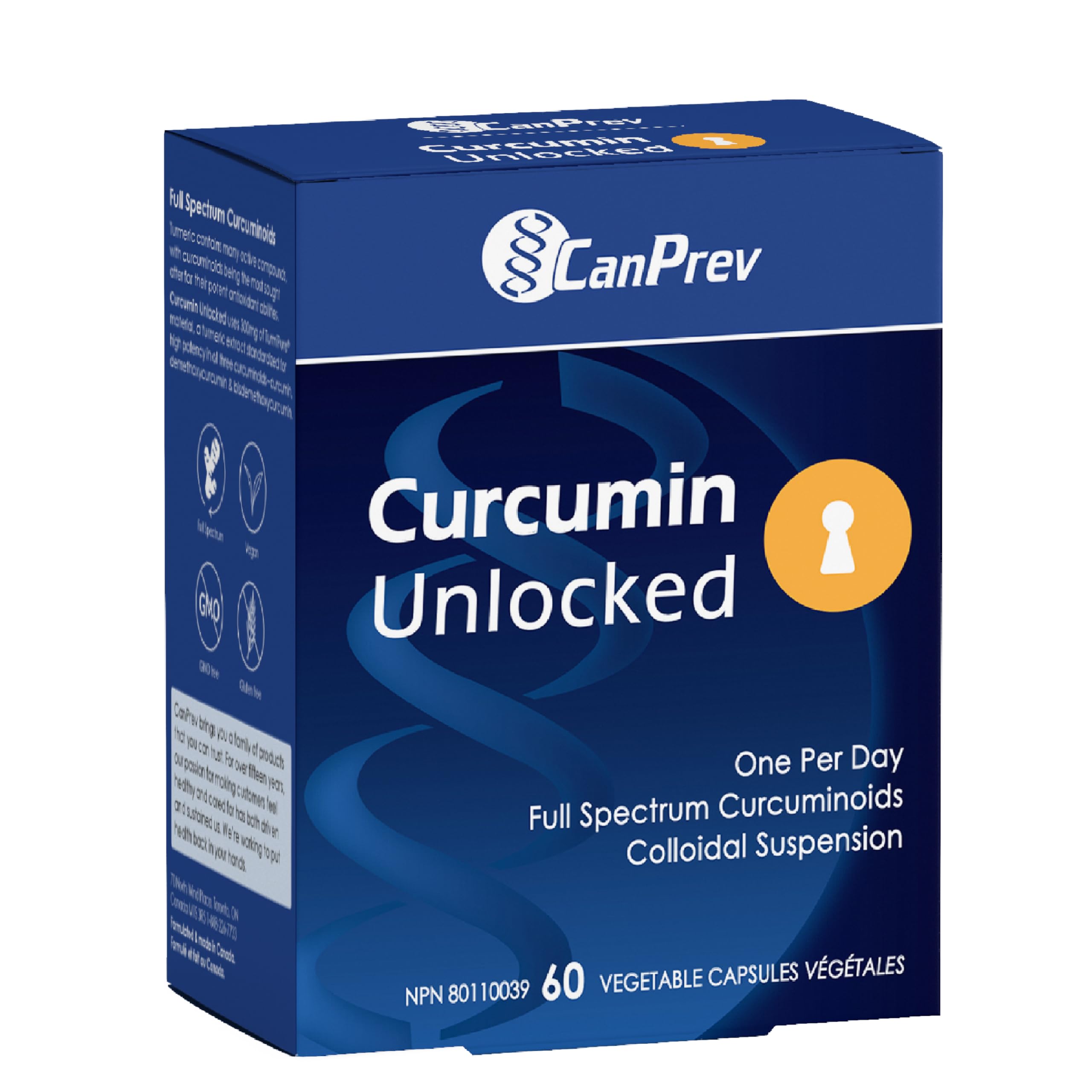 CanPrev Curcumine Libérée, 60 végé-caps, 2 mois de supplémentation - Suppléments de curcumine de curcuma à biodisponibilité améliorée - Curcuminoïdes à spectre complet pour le soutien des articulations, la mobilité, la flexibilité et la digestion