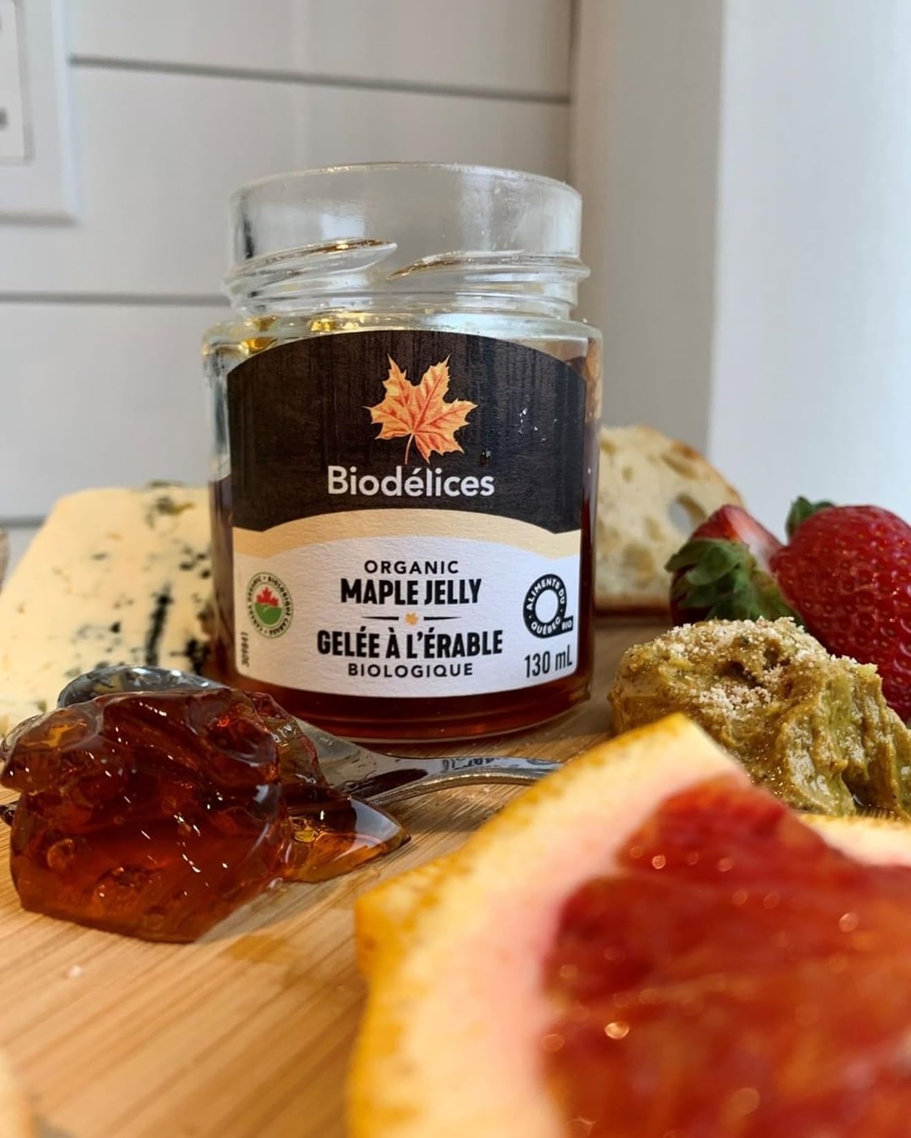 Biodelices - Gelée d'érable biologique, 130ml - Idéale à tartiner sur des toasts, à napper les crêpes ou à sublimer vos desserts préférés - Sirop d'érable biologique
