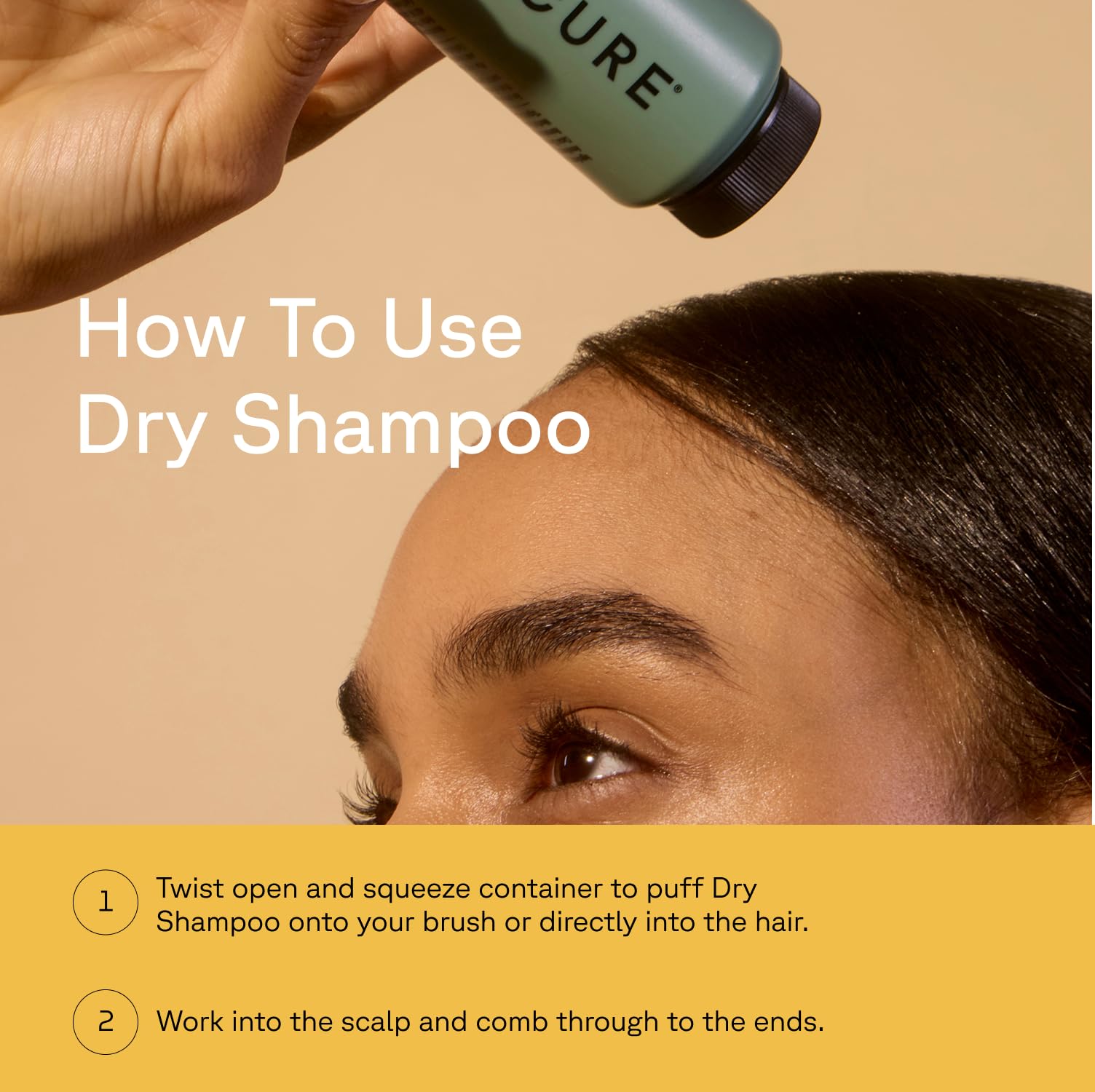 Acure Dry Shampoo - Mini Powder Dry Shampoo for Women with Brunette & Dark Hair, Care to Refresh Treated Color Tinted Hair with Rosemary & Cocoa, Non Aerosol, Clean, 100% Vegan, Travel Size