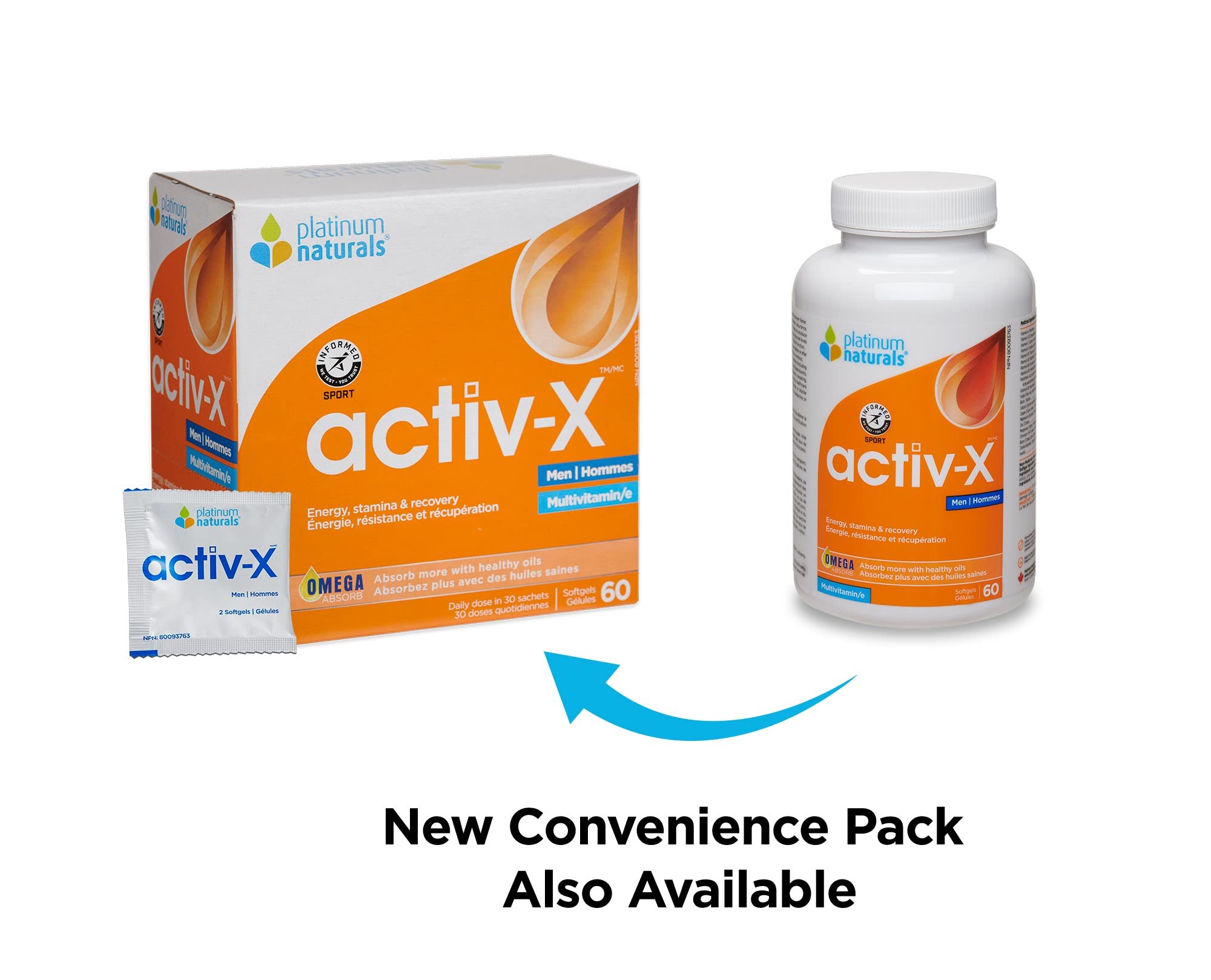 Platinum Naturals - Activ-X pour hommes | Énergie | Endurance | Récupération