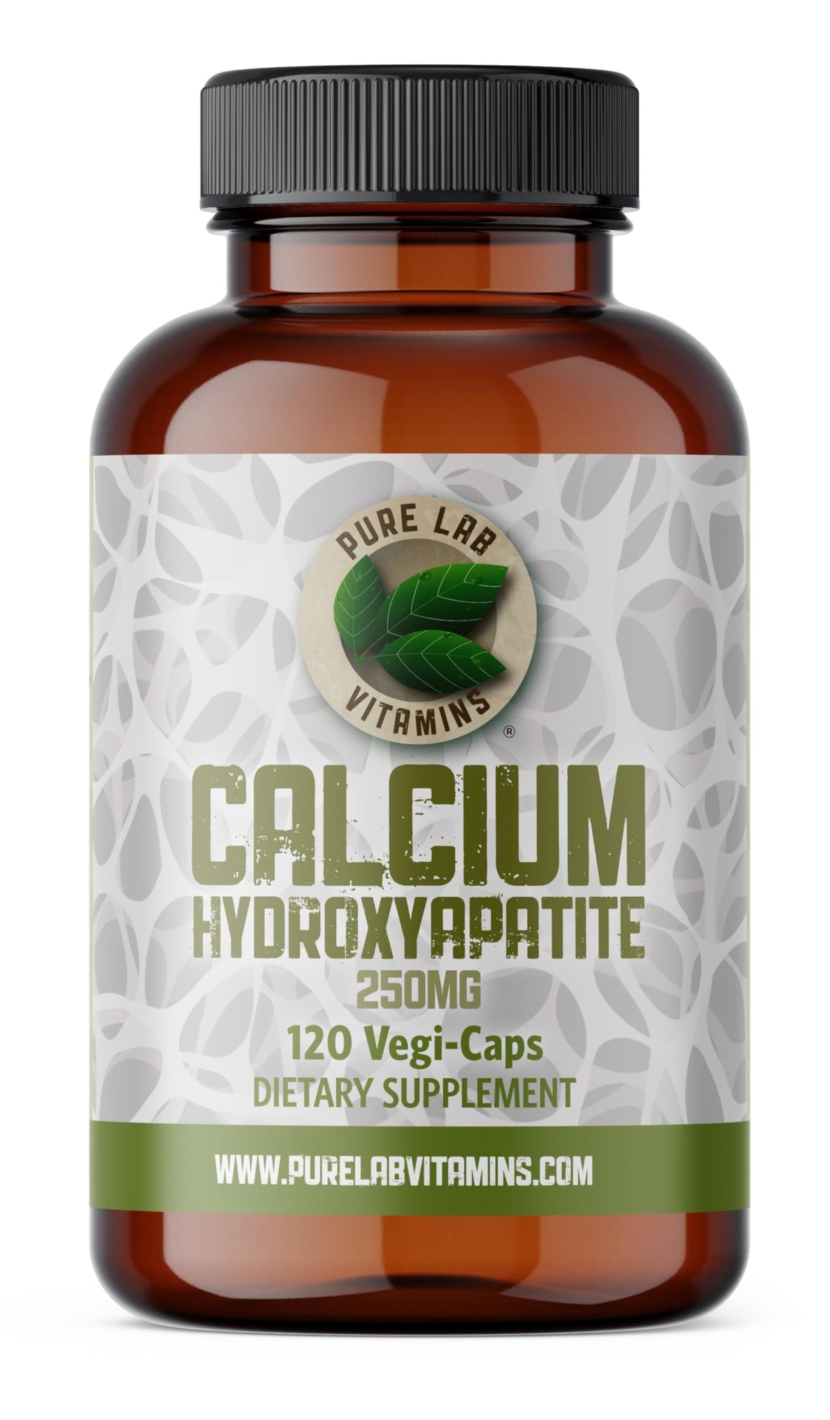 Pure Lab Vitamins - Calcium Hydroxyapatite Supplements | 120 Capsules | Building Strong Foundations | Bioavailable Source of Calcium Derived From Whole Bone