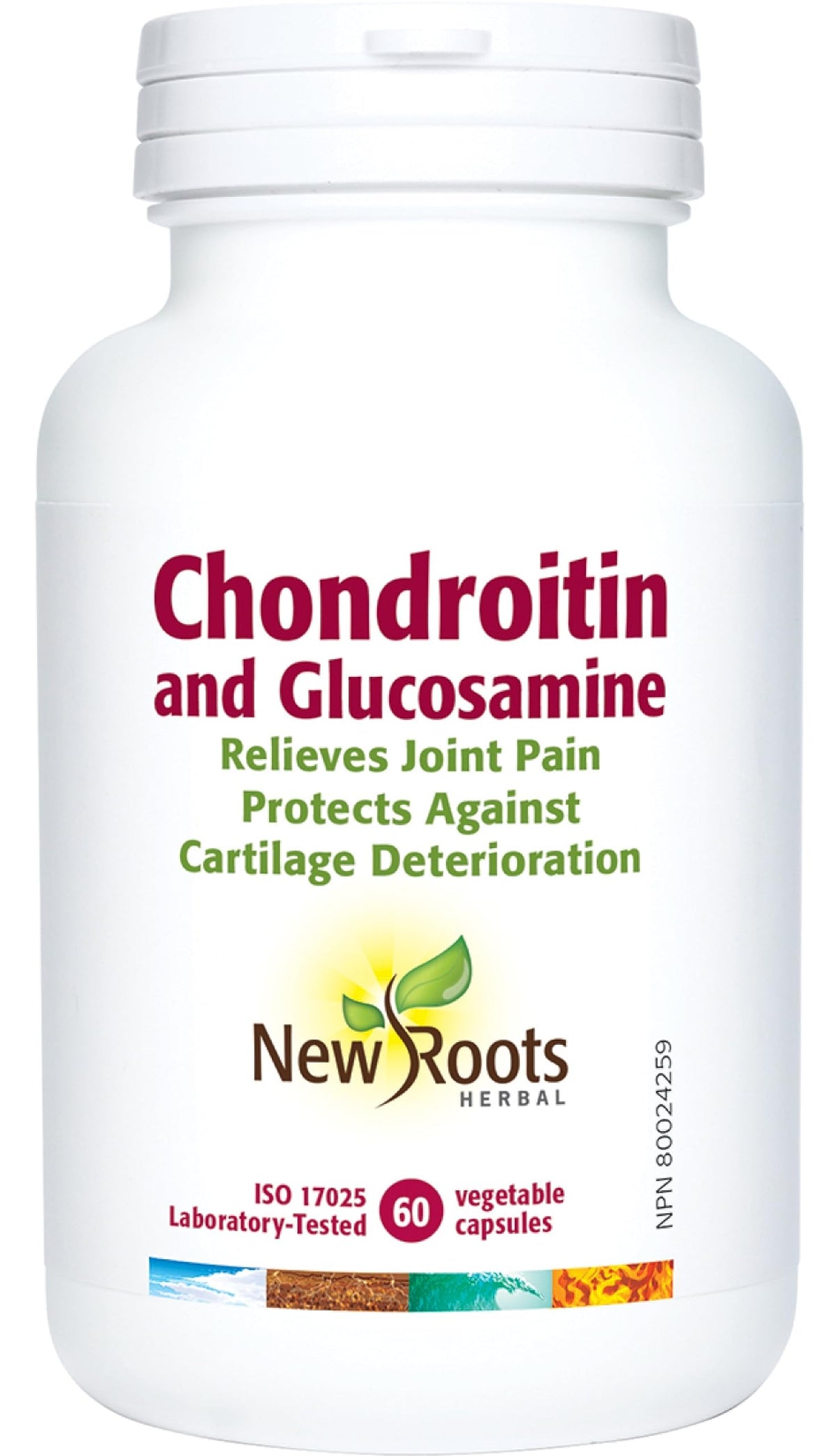 New Roots Herbal - Chondroitin and Glucosamine 120 Capsules, 40-Day Supply, Supports Joint Comfort, Flexibility and Mobility, Encourages Cartilage Function & Smooth Movement, Gluten, Soy & Dairy-Free"