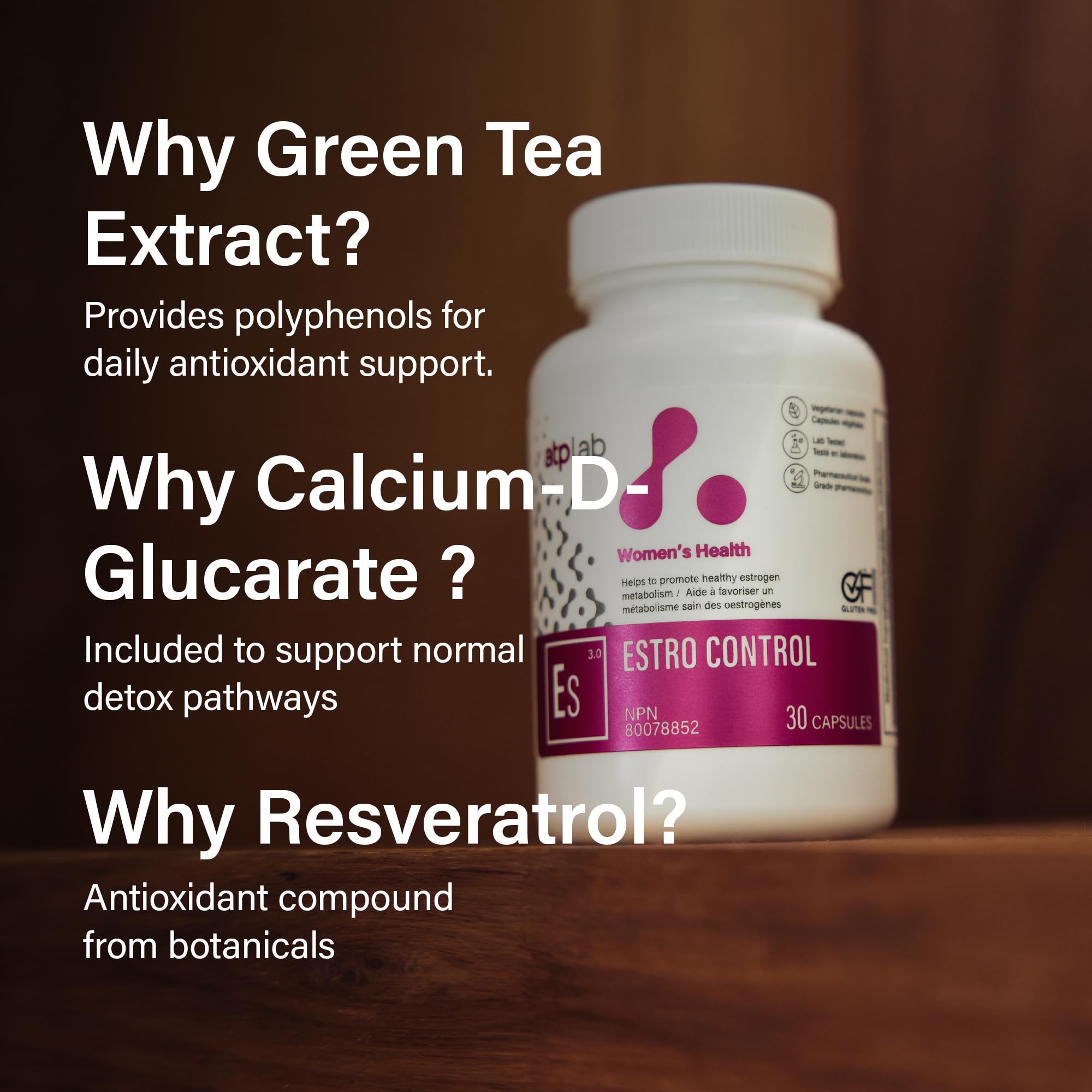 ATP LAB Estro Control 30 Veg Caps 30-Day Supply, Features DIM, Turmeric Extract & Resveratrol, Daily Supplement for Women, Supports Everyday Wellness, Balance & Comfortable Monthly Routine, Lab Tested