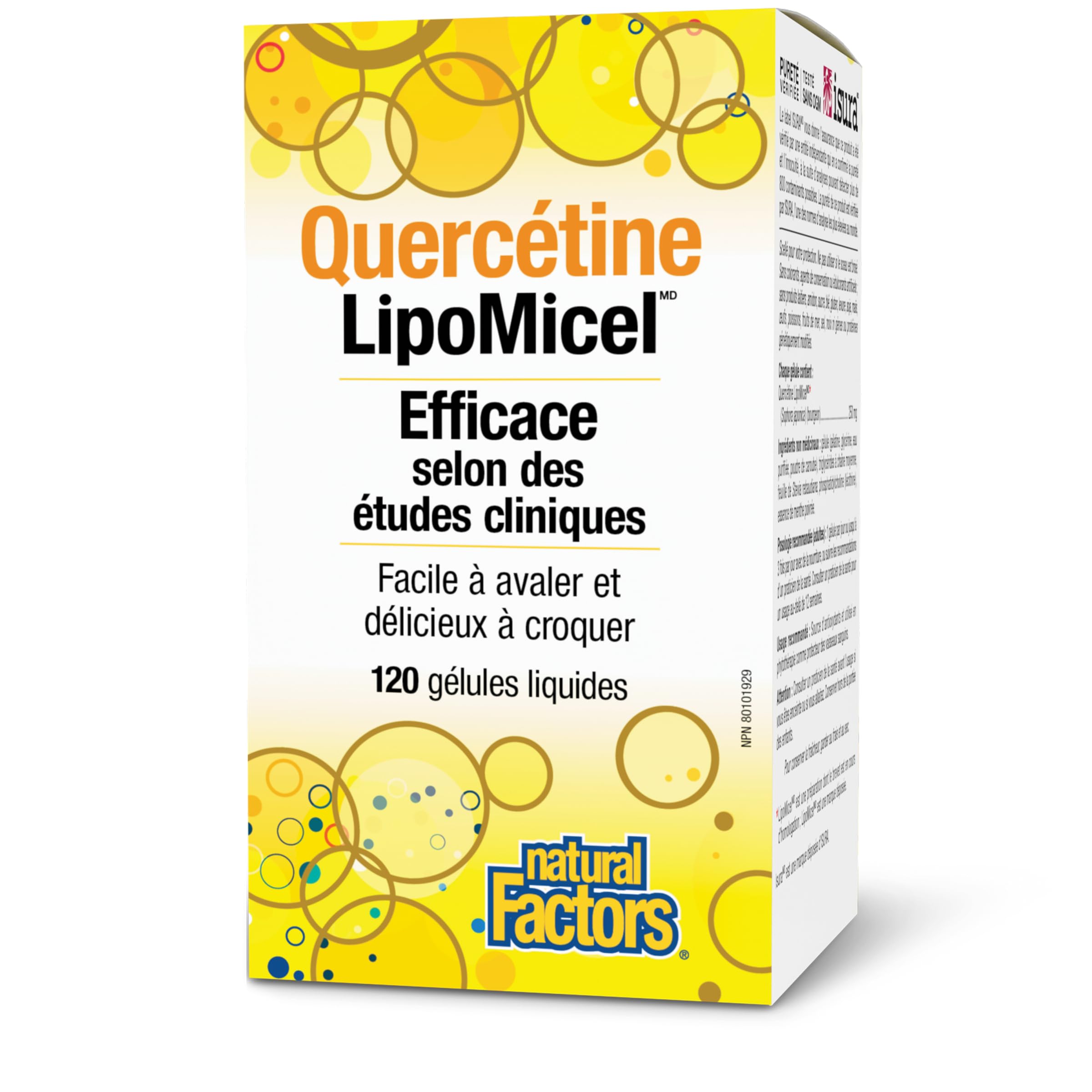 Natural Factors Quercetin Supplement LipoMicel, 120 Liquid Softgels, 250 mg per Liquid Softgel, Source of Antioxidants, Easy to Swallow, Proudly Canadian