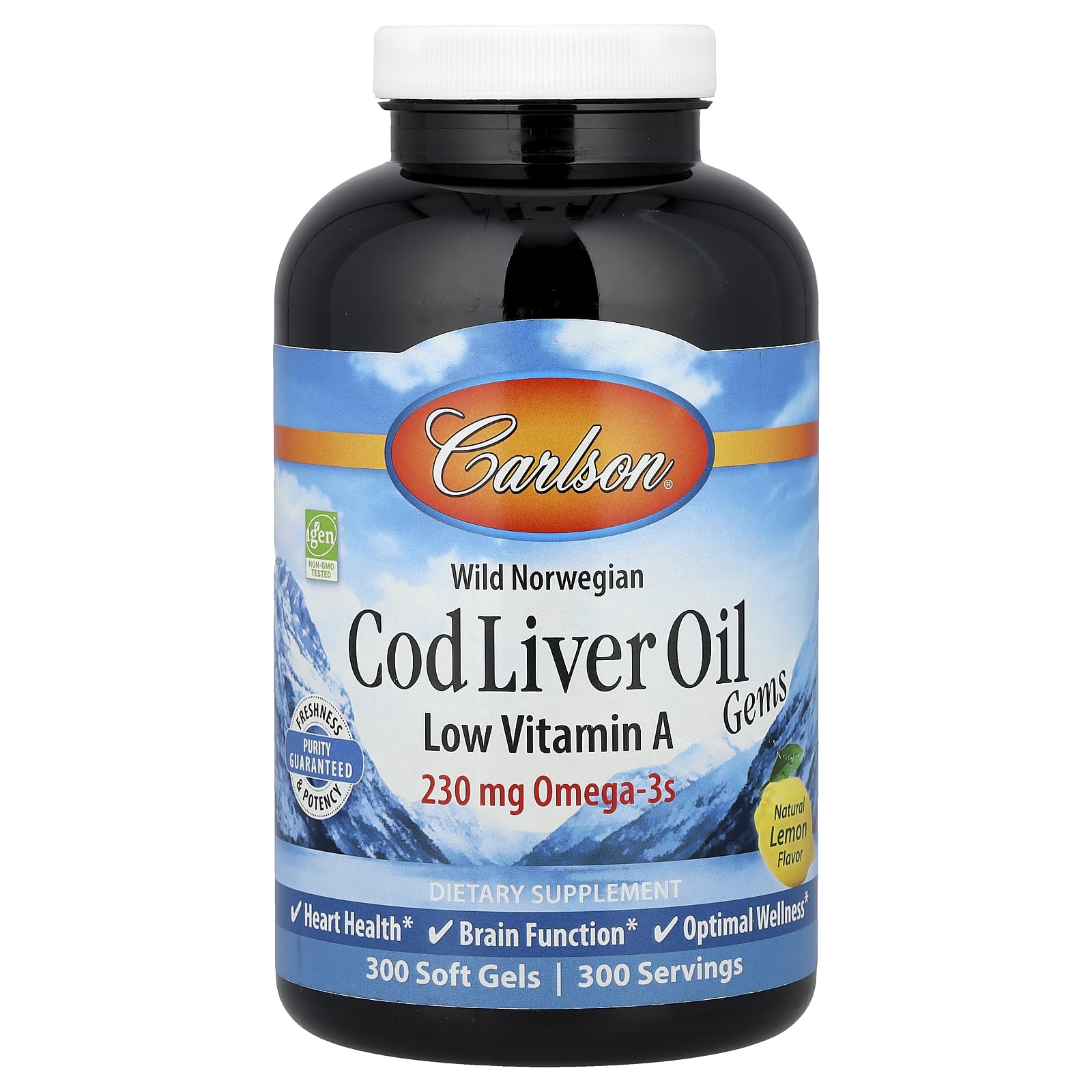 Carlson Cod Liver Oil, Low Vitamin A