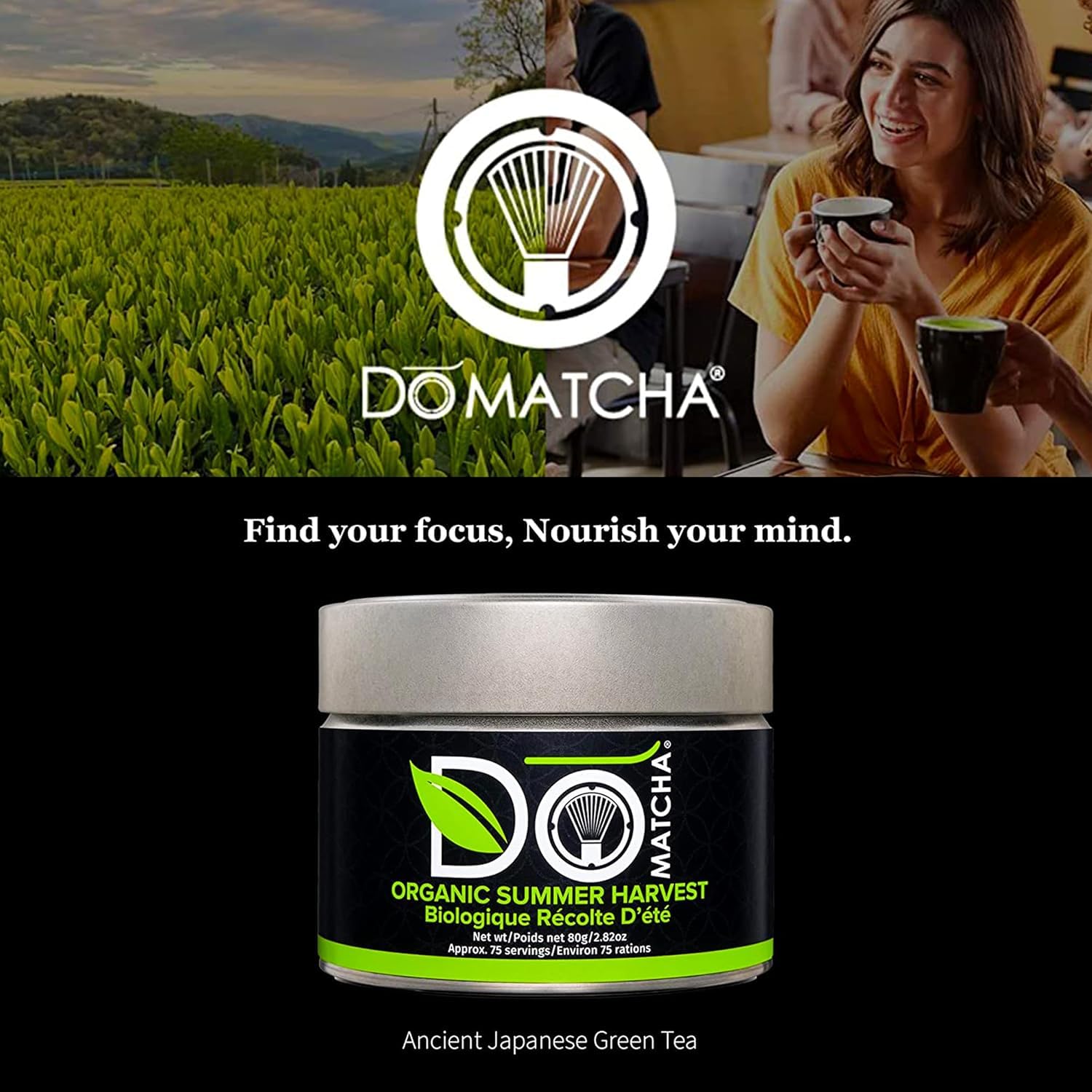 DoMatcha Récolte d'été - Poudre de thé vert matcha japonais pour smoothies, lattes, pâtisseries et créations culinaires - Riche en antioxydants, couleur verte éclatante, certifié casher