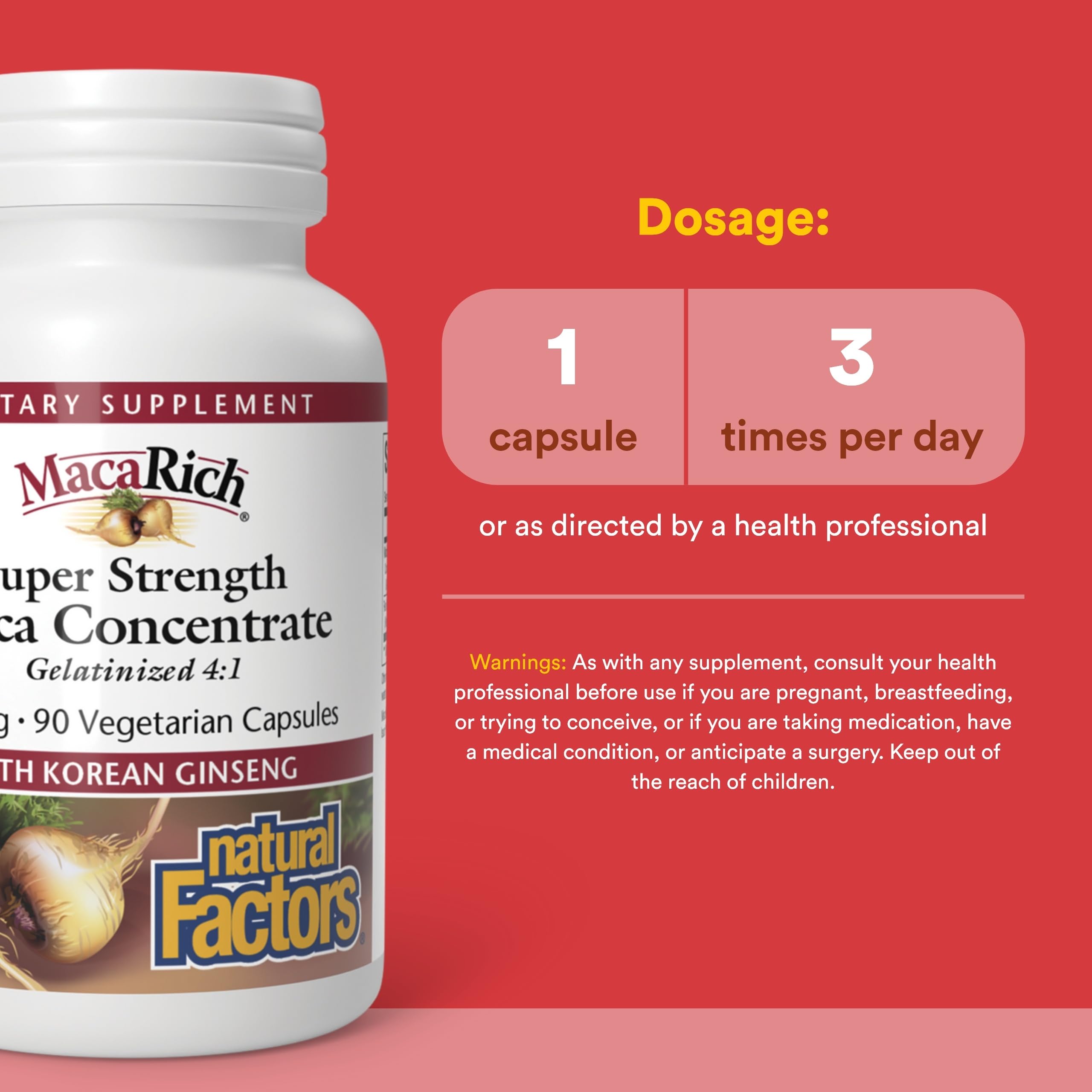 Natural Factors - Macarich Super Strength Maca Concentrate 500mg, 90 vcaps