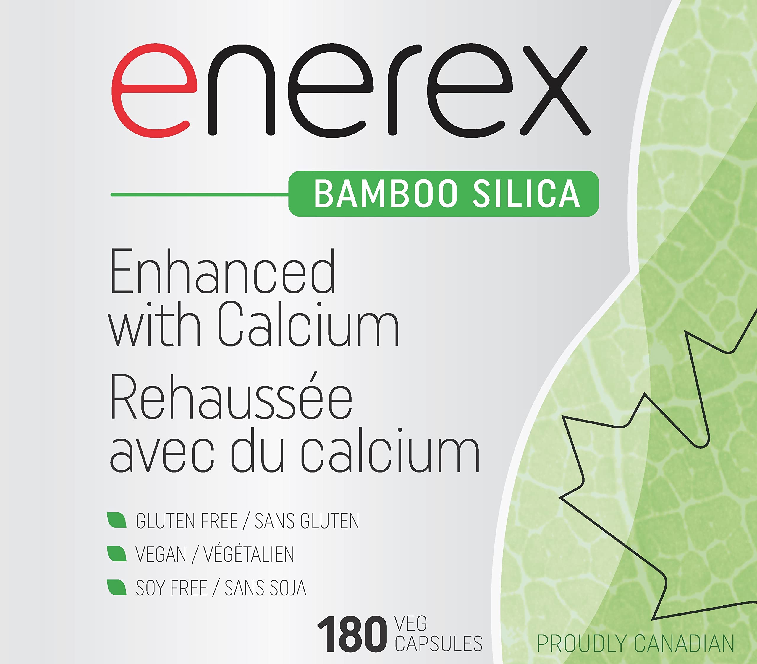Enerex Silice de Bambou ‚Ä¢ 10x Plus de Silice, Formulation Premium pour les Os, la Peau, les Cheveux et les Ongles, 180 Gélules Végétales