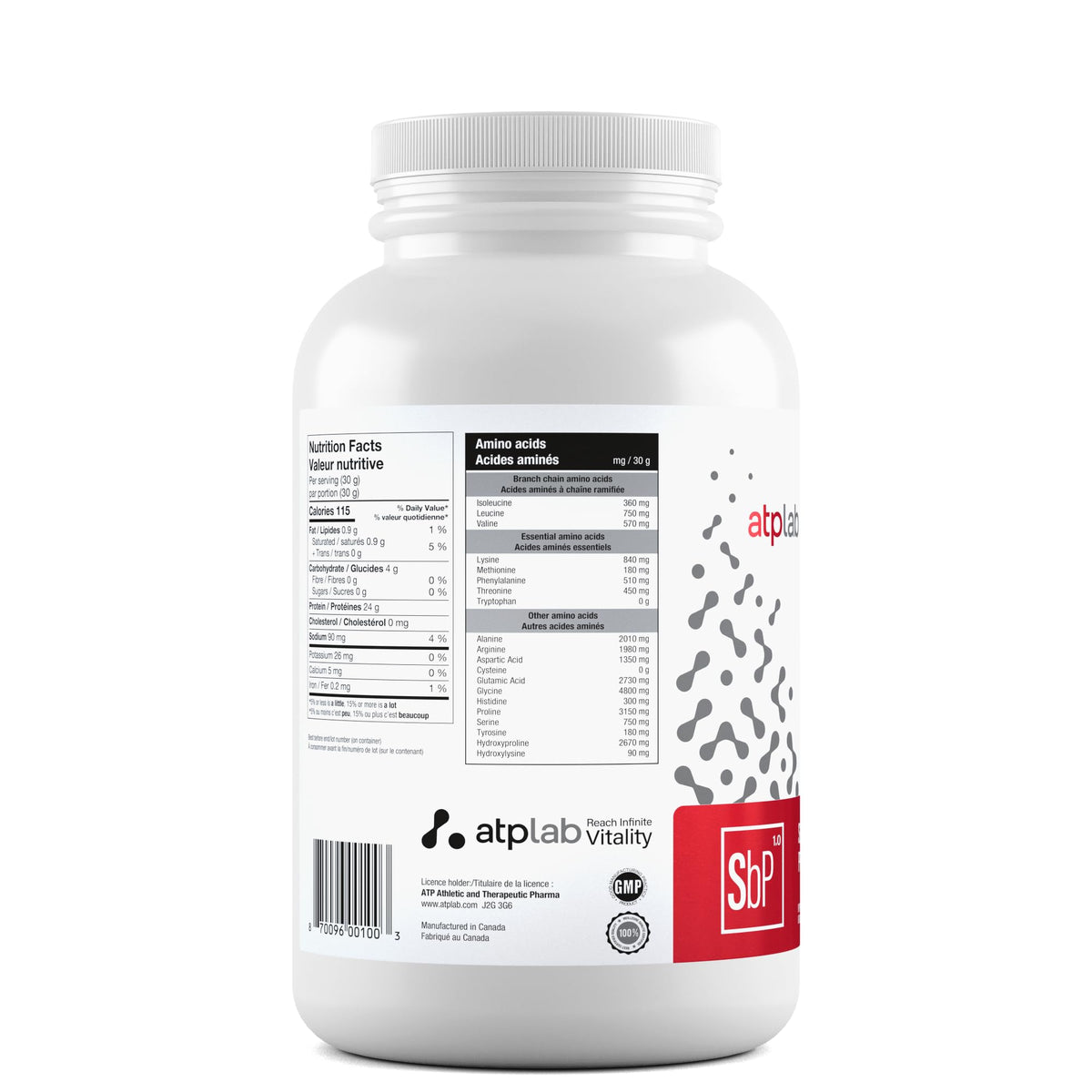 atplab Supreme Beef Protein Powder, Bone Broth, 54 Servings, Salted Caramel