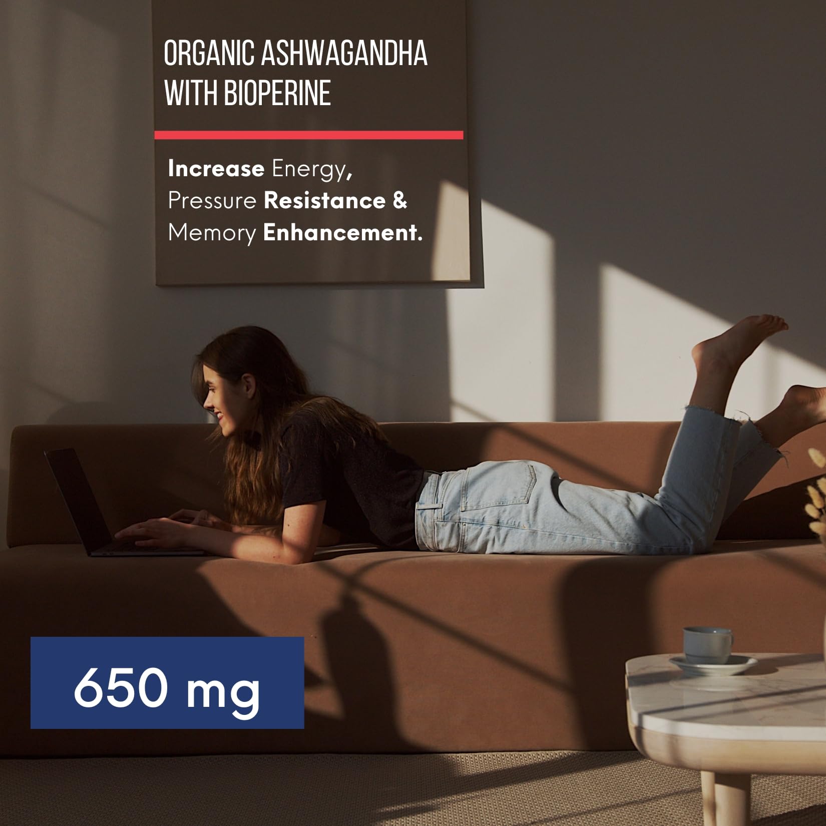 Pure North Naturals - Ashwagandha Bio avec BioPerine, 75 gélules végétaliennes - Améliore l'énergie, les fonctions cognitives et la mémoire - Testé par une tierce partie - Formulé et fabriqué au Canada
