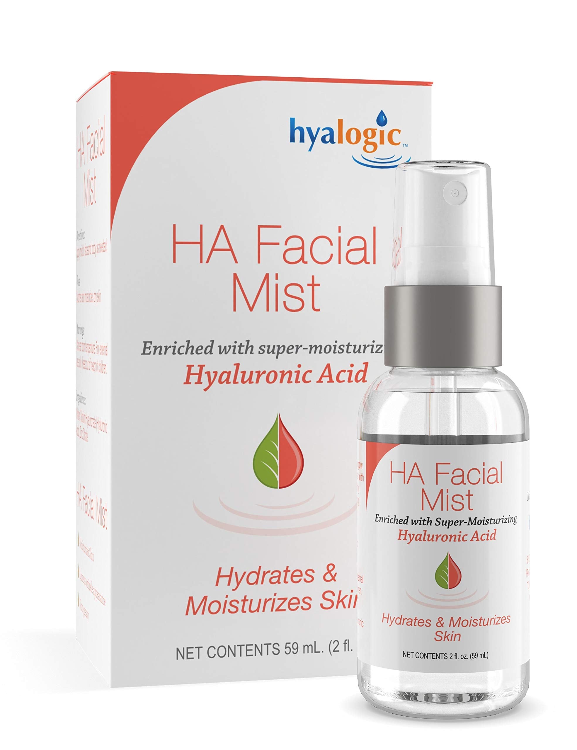 Hyalogic - Hyaluronic Acid Facial Mist Spray 59ml - Enriched with Super-Moisturizing - Hydrates and Moisturizes Skin - Firms Skin, Supports Skin Elasticity and Hydration - Vegan Friendly