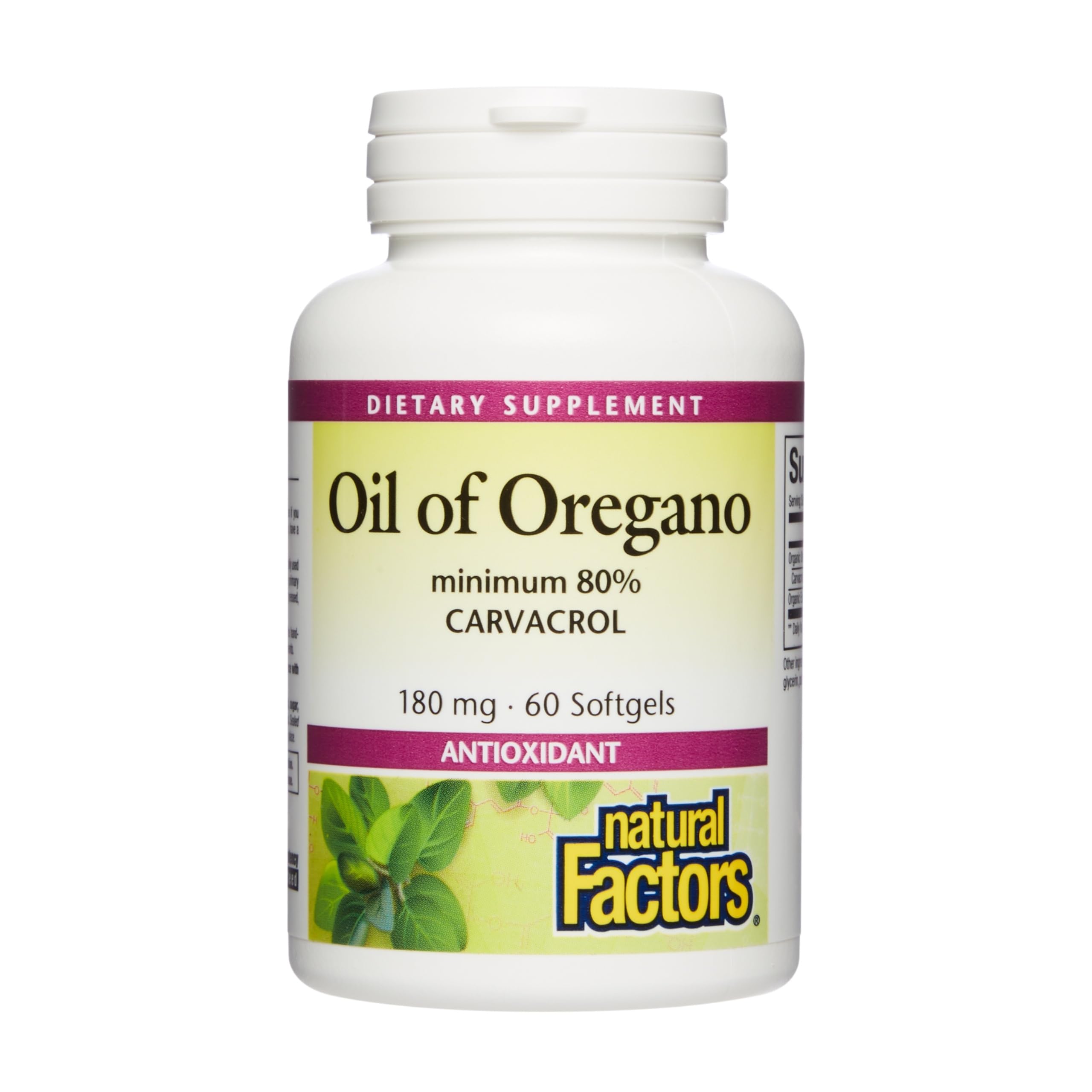 Natural Factors - Oil of Oregano 180mg, 60 Softgels