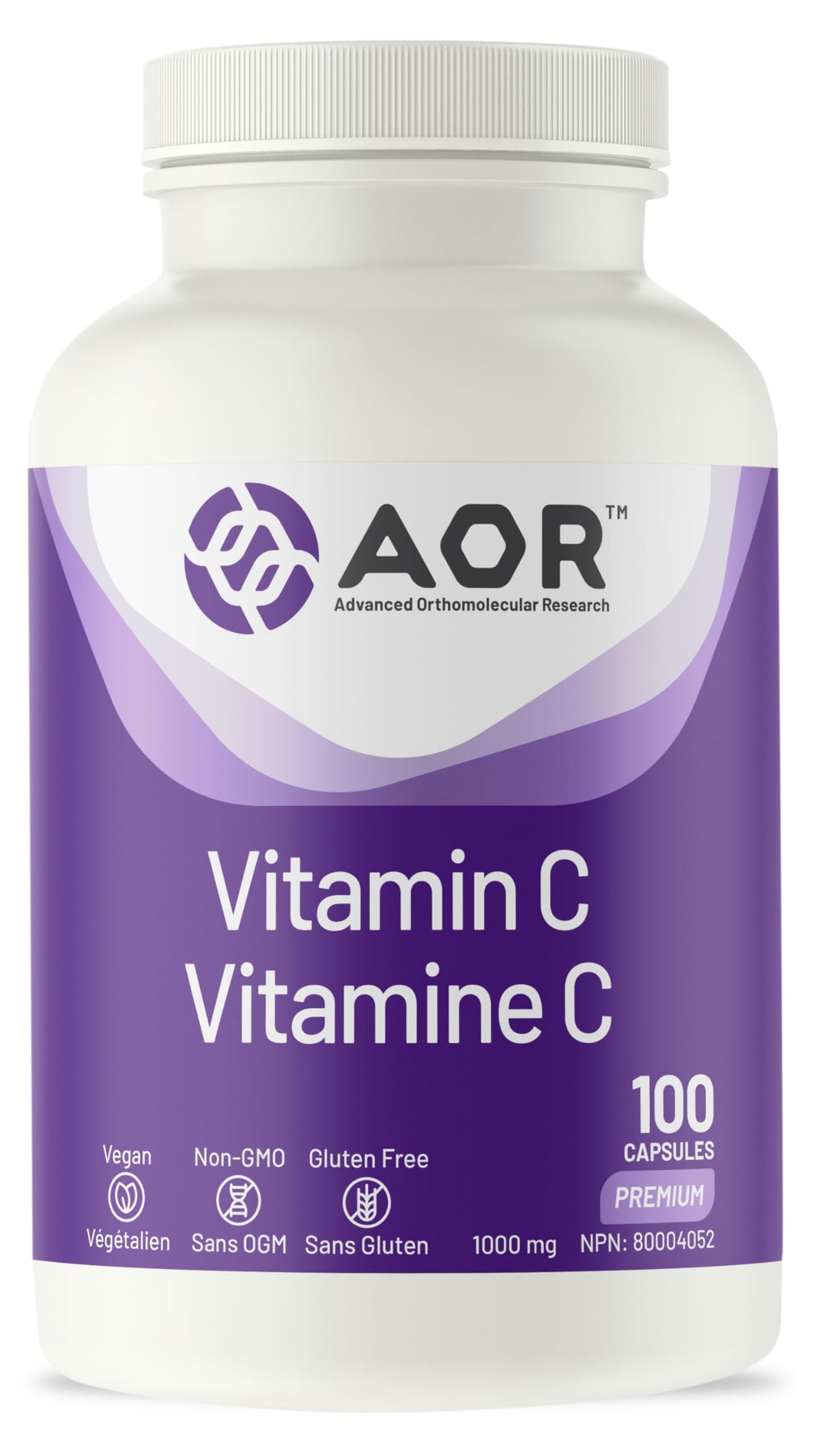 AOR Vitamin C 1000mg Capsules, Vegan Vitamin C, Immune Support, 100 Pack