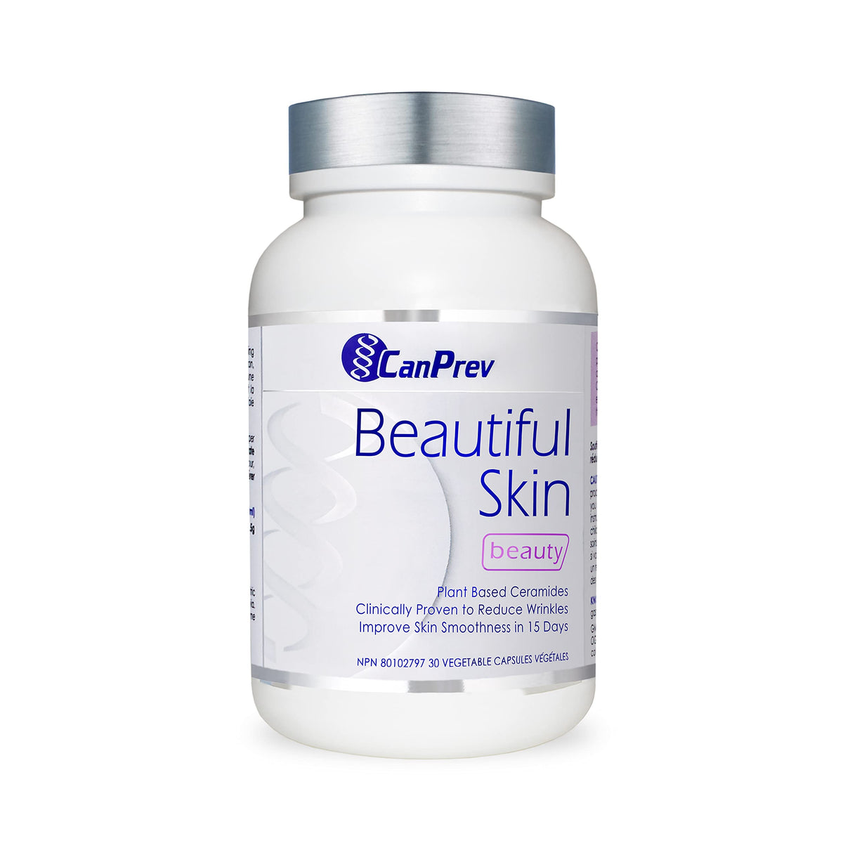 CanPrev Beautiful Skin, Plant Based Ceramides, Skin Smoothness, 30 Caps