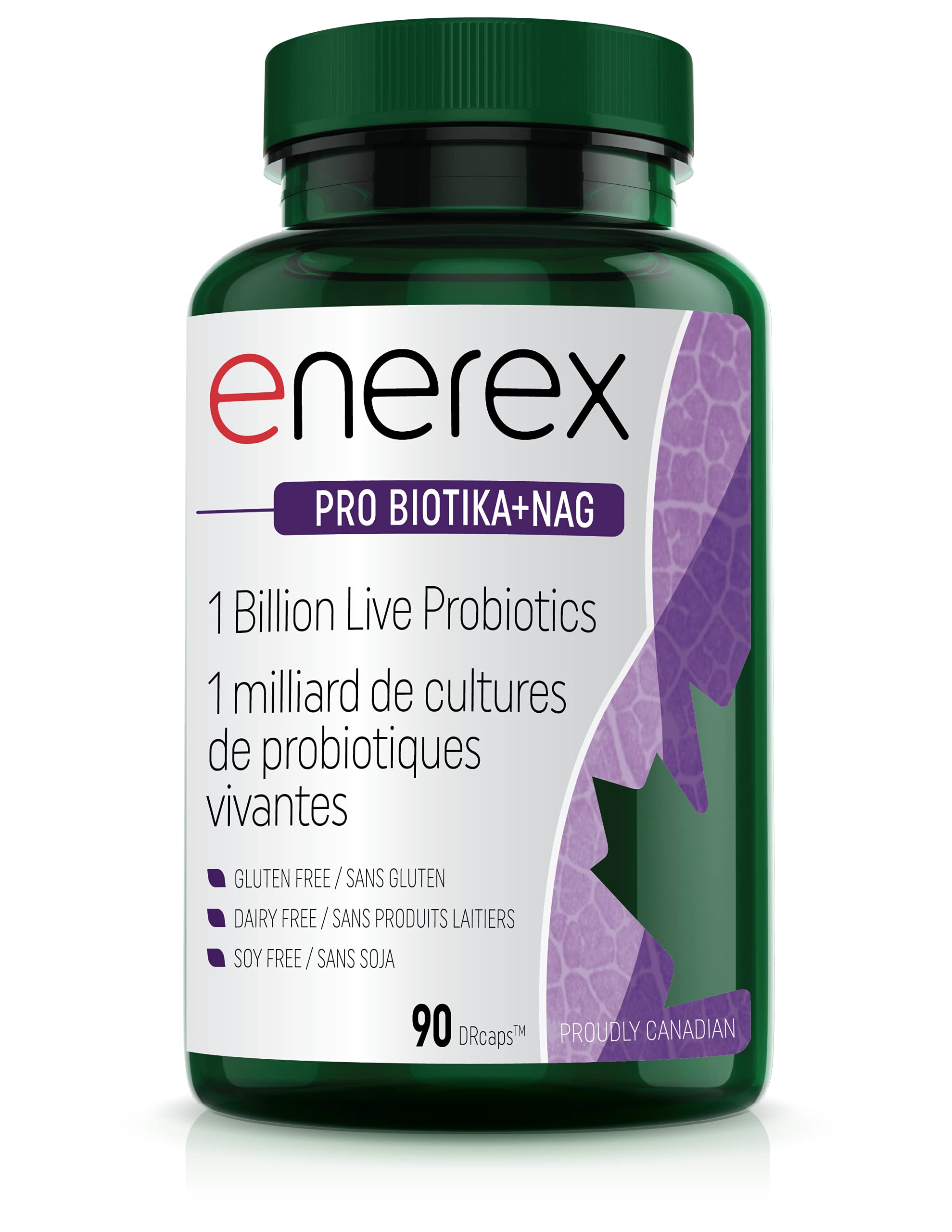 ENEREX - Pro Biotika + NAG 90 DRcaps 30-Day Supply - 1 Billion Live Probiotics - Gluten & Dairy-Free - Protect & Rebuild the GI and Urinary Tract with NAG - Aids Proper Digestion & Nutrient Absorption