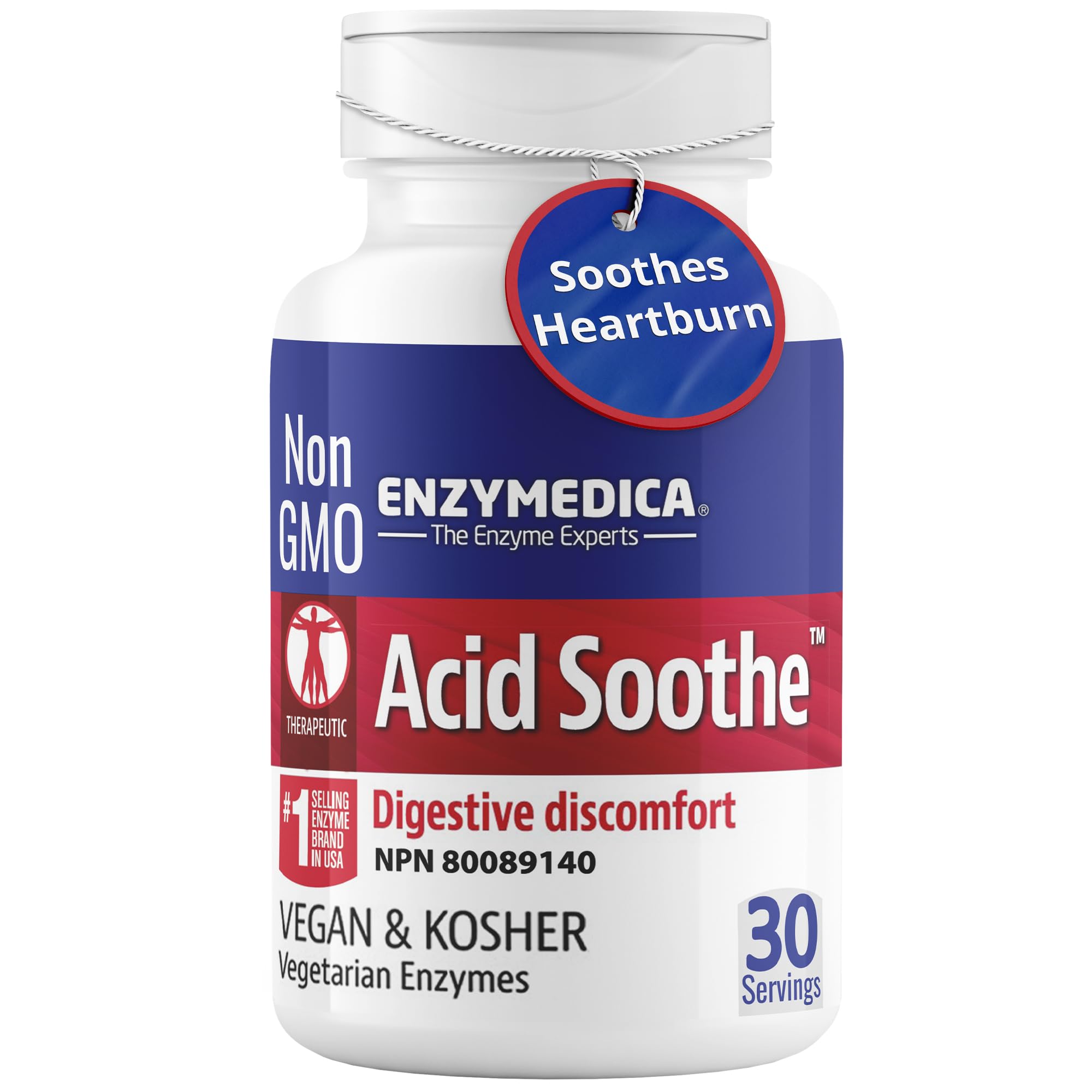 Enzymedica - Acid Soothe, 30 Vegan Capsules 30-Day Supply - Digestive Discomfort, Digestive Enzymes to Break Down Foods, Gut Lining Repair, Indigestion and Heartburn Relief - Non-GMO & Gluten-Free