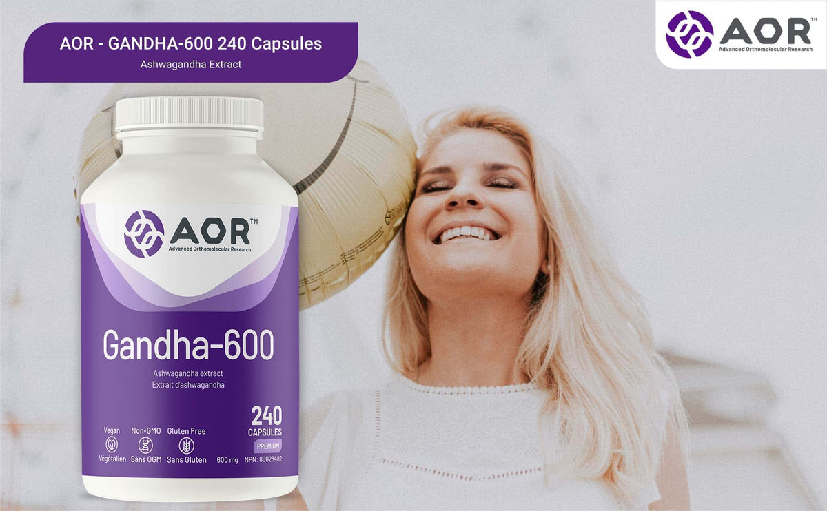 AOR Ashwagandha Supplement, Gandha 600, 10:1 Extract, 600mg, 240-Day Supply