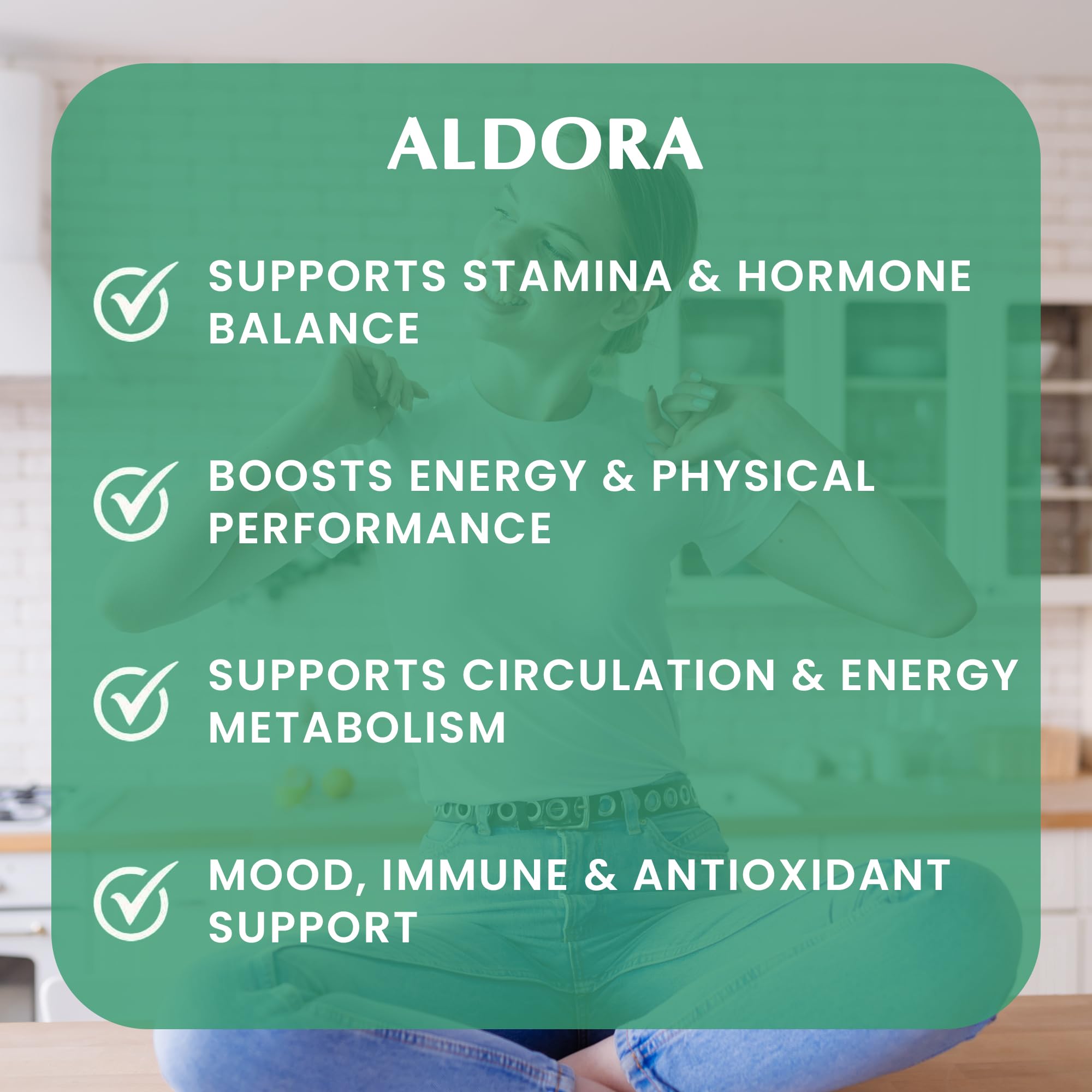 Aldora Complément Naturel pour la Santé Sexuelle, l'Énergie et le Soutien Hormonal – Maca, Shatavari, Cordyceps, L-Arginine – Végan, Sans OGM – 90 Gélules