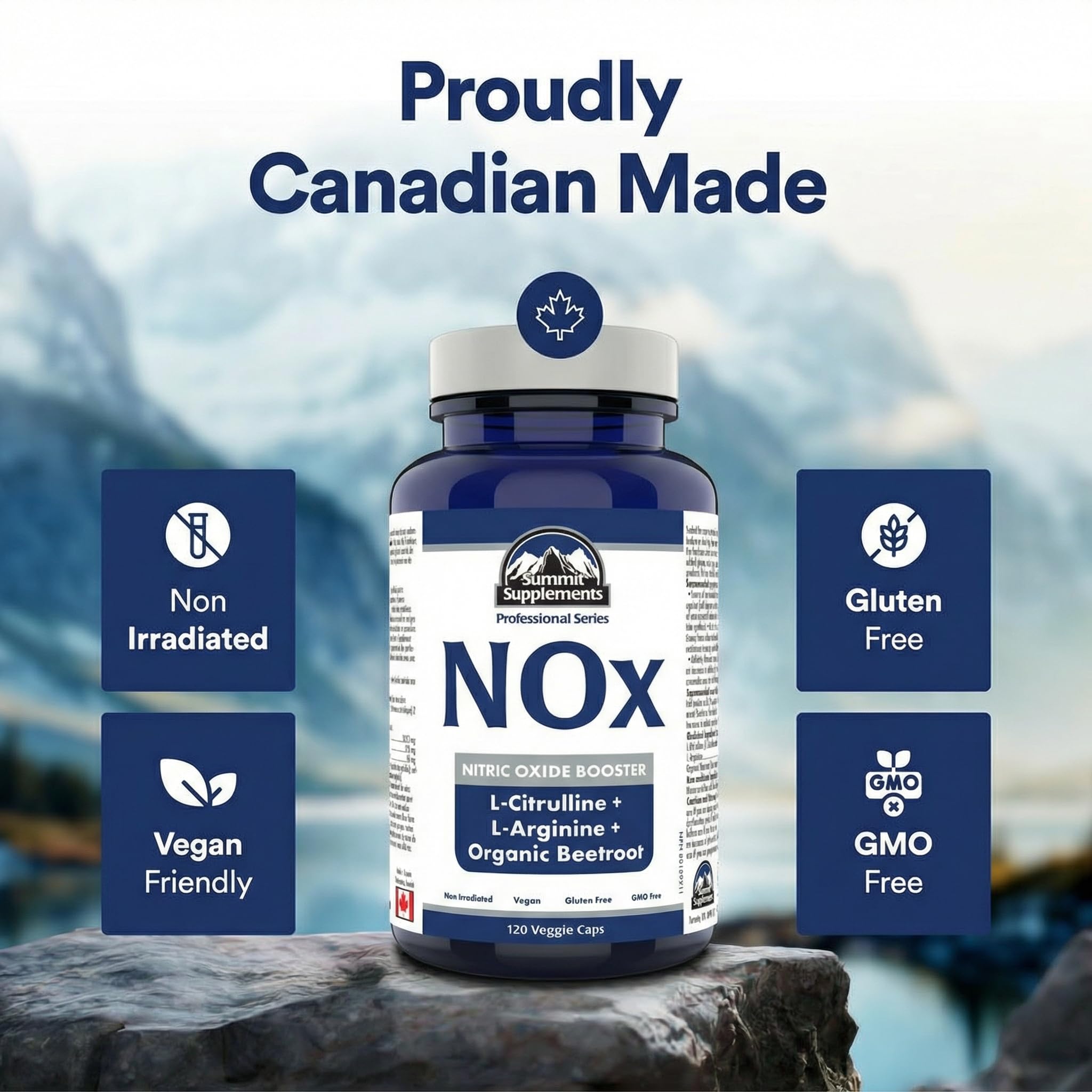 Summit Supplements NOX Amplificateur d'oxyde nitrique, 120 gélules végétales, L-Arginine, L-Citrulline & Betterave biologique, Gonflement musculaire avant entraînement et endurance, Végétalien, Sans OGM