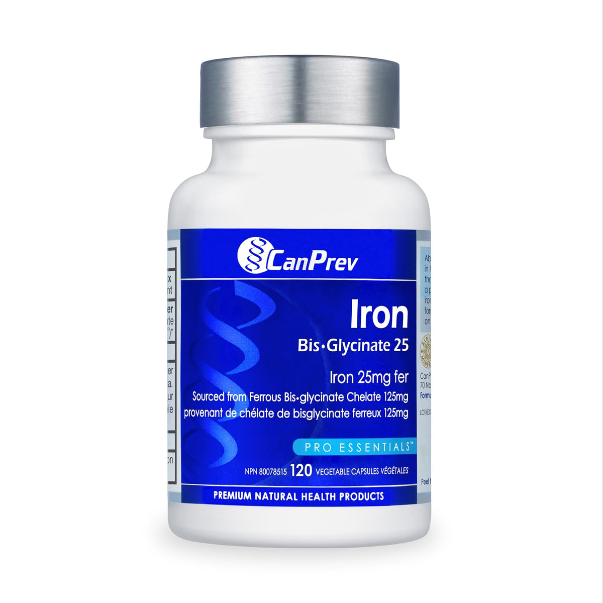 CanPrev Iron Supplement, Bis-Glycinate 25mg, 120 Capsules, 120-Day Supply