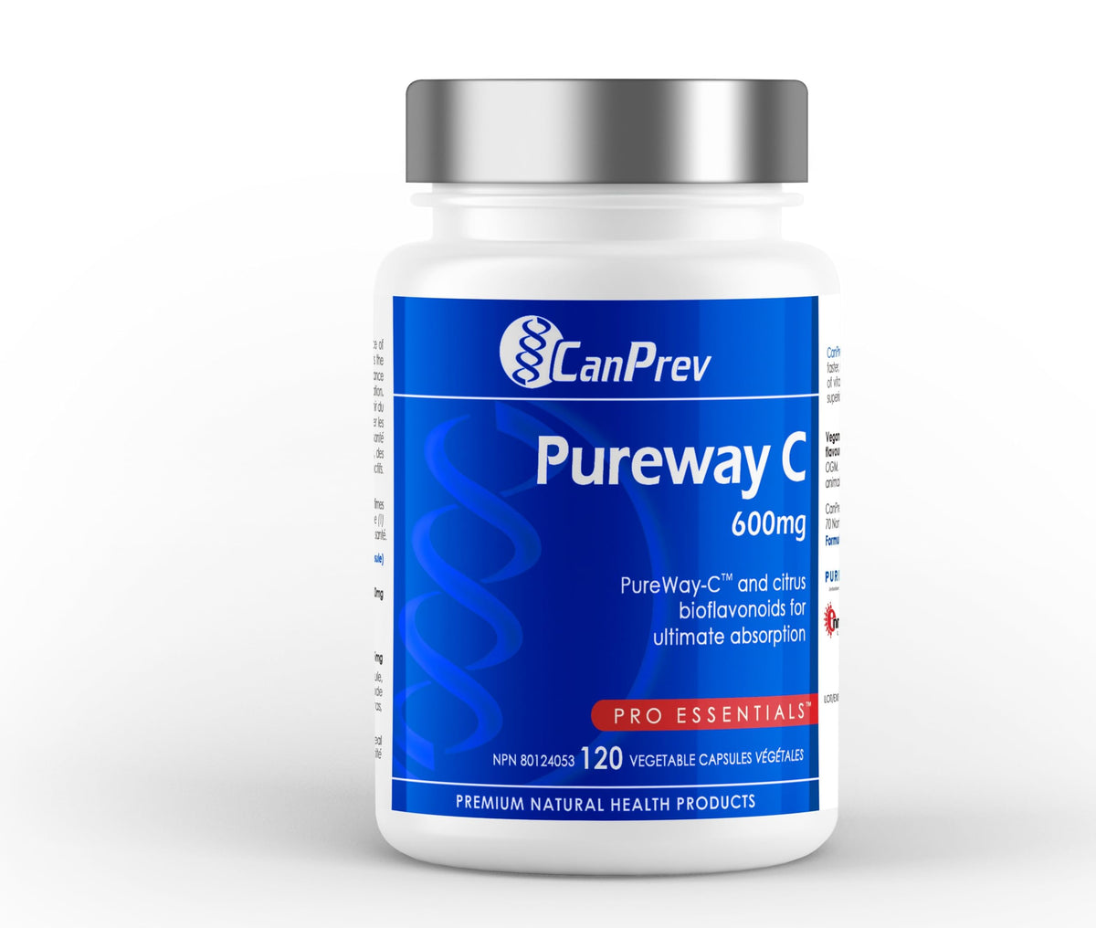 CanPrev Pureway C, Vitamin C Capsules, 600mg, 120 Capsules, 120 Day Supply