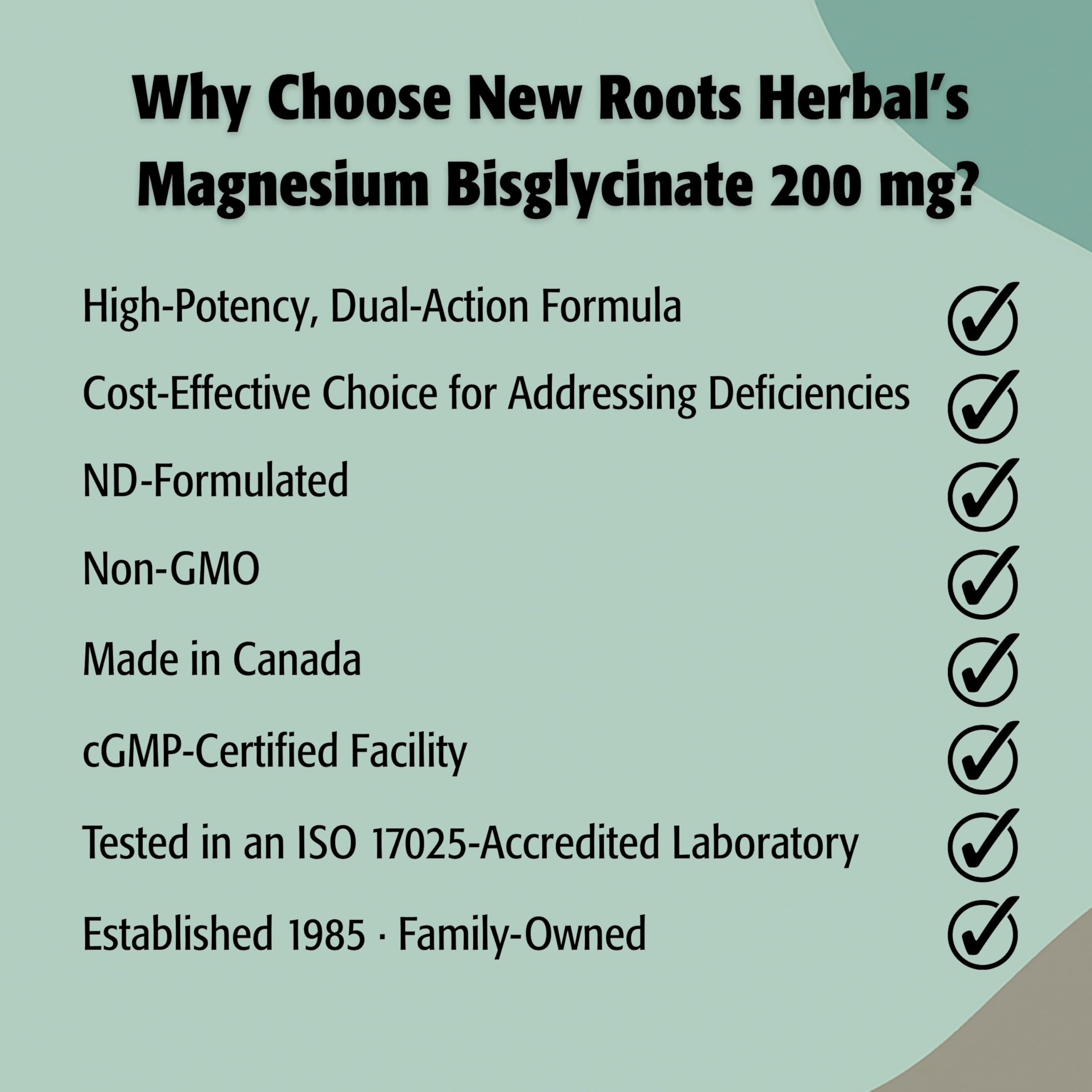 New Roots Herbal Bisglycinate de Magnésium, 120 Capsules Fourniture de 120 Jours - Magnésium Élémentaire de 200mg pour le Sommeil, le Cœur, la Fonction Musculaire, l'Équilibre Électrolytique et la Santé Osseuse - Doux pour l'Estomac - Sans OGM