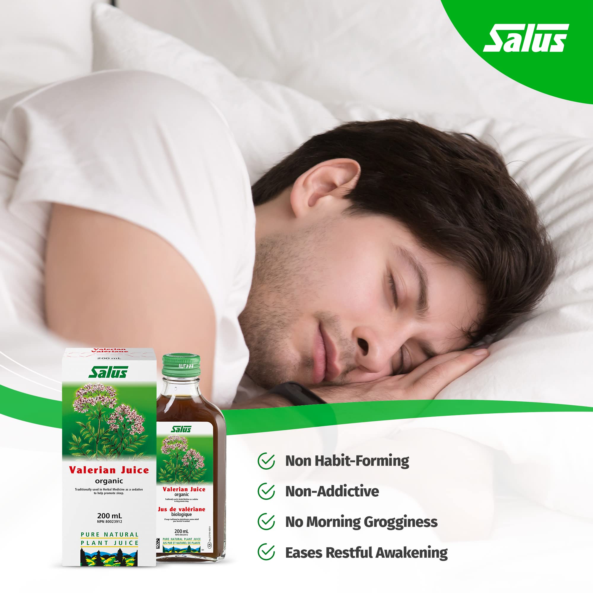 Salus Valerian Fresh Plant Juice | Natural Sleep Aid Promotes Deep Sleep and Anxiety Relief | Calming Support| Herbal Supplement Relax Body and Mind | Organic Valerian Root and Herb | Vegan