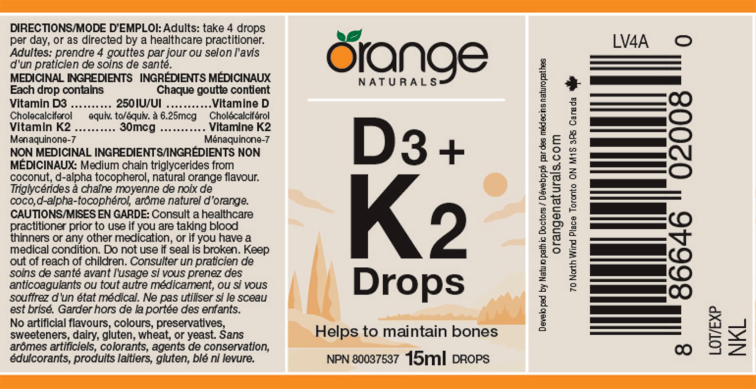 Orange Naturals - Vitamine D3+K2