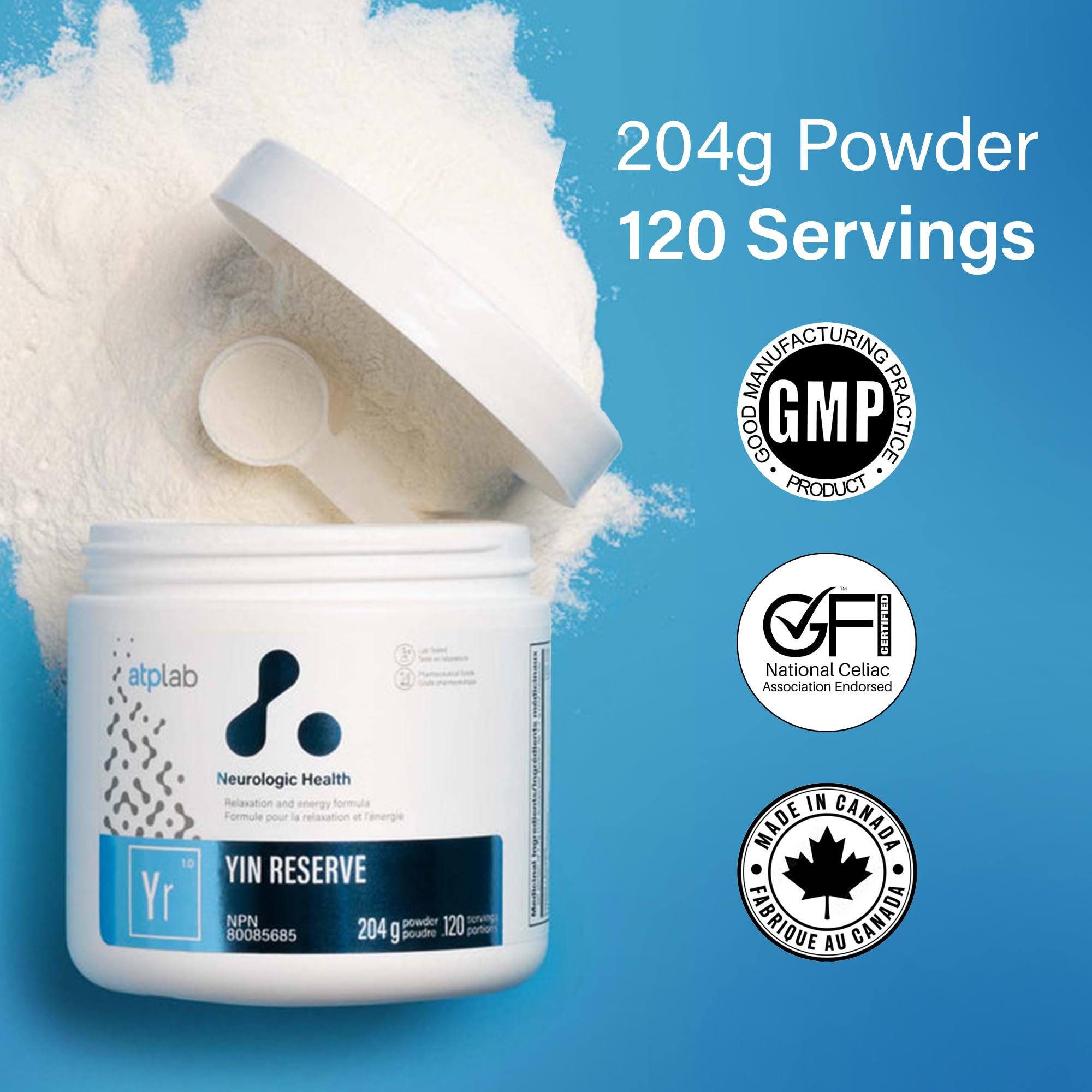 ATP LAB - Yin Reserve 204g Powder 120-Servings - Promote Relaxation and Sleep - Teeth Health and Bone Health Supplement - Heart Muscle Funtion Electrolyte Balance