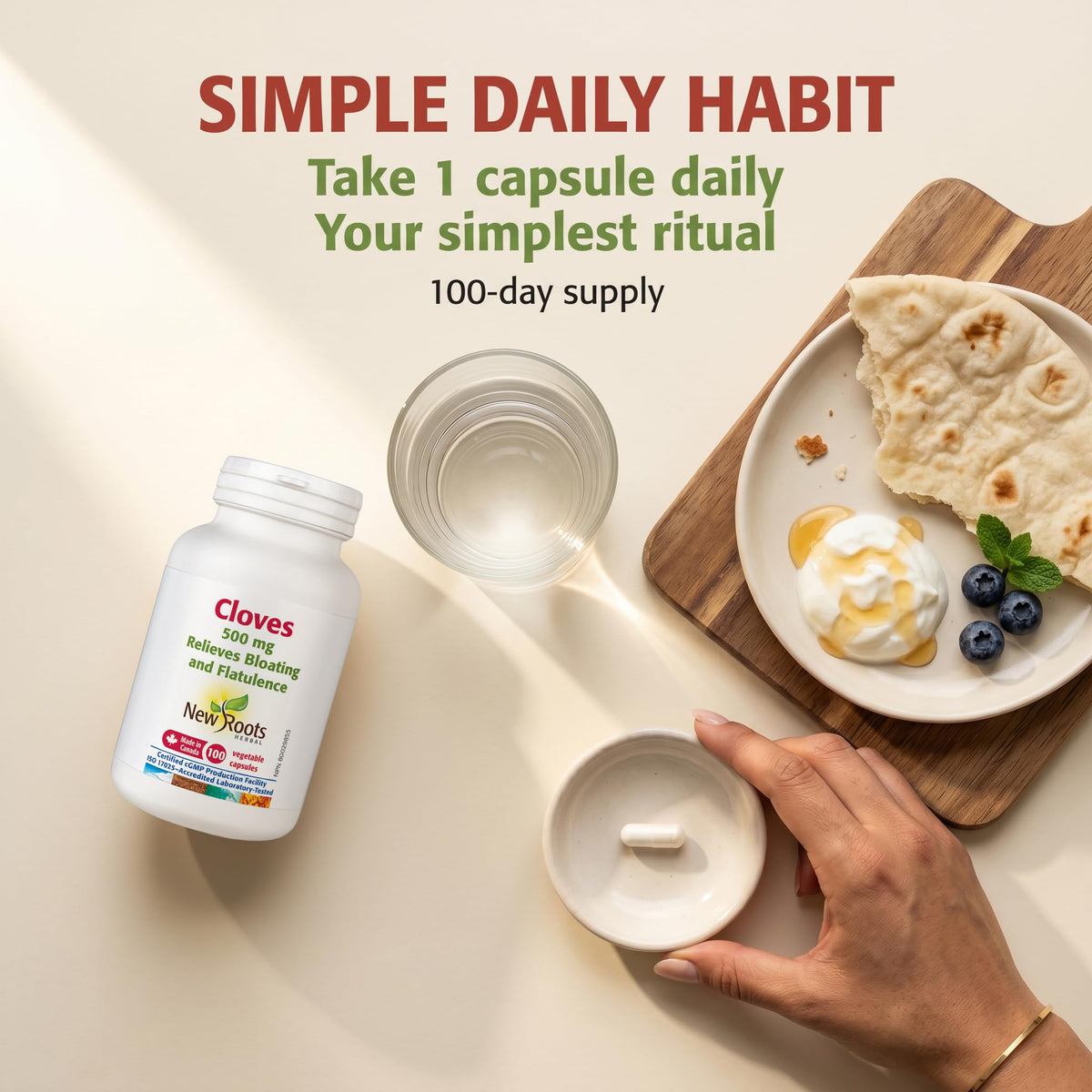 New Roots Herbal Clove Capsules, 500mg, 100 Veg Capsules, 100-Day Supply
