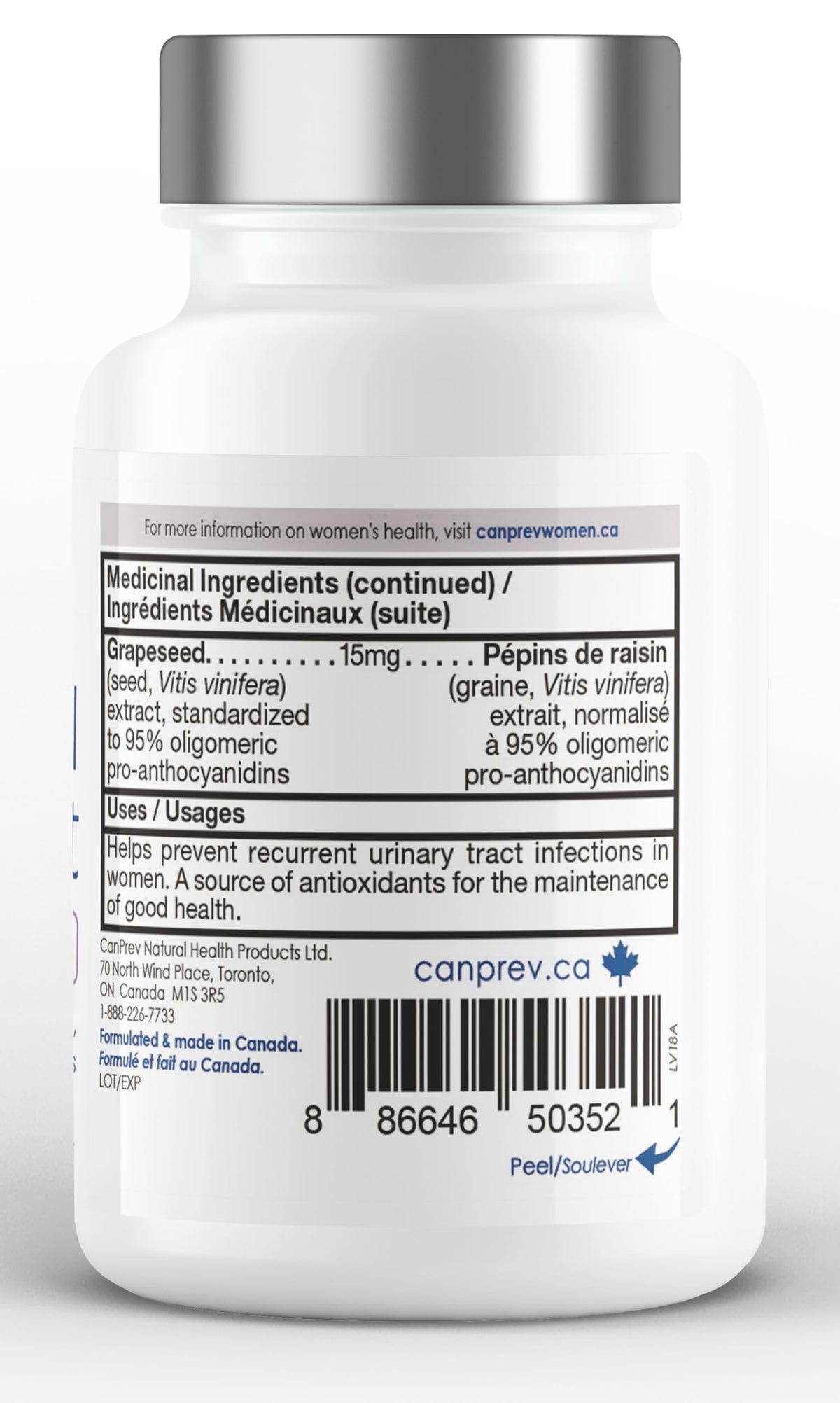 CanPrev UTI Protect, Cranberry Supplement, D-Mannose, 60 Capsules, Non-GMO