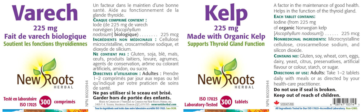 New Roots Herbal - Kelp 225 mg Made with Organic Kelp