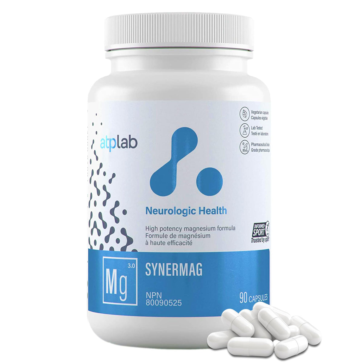 atplab Synermag Magnesium Bisglycinate, 90 Capsules, 90 Day Supply