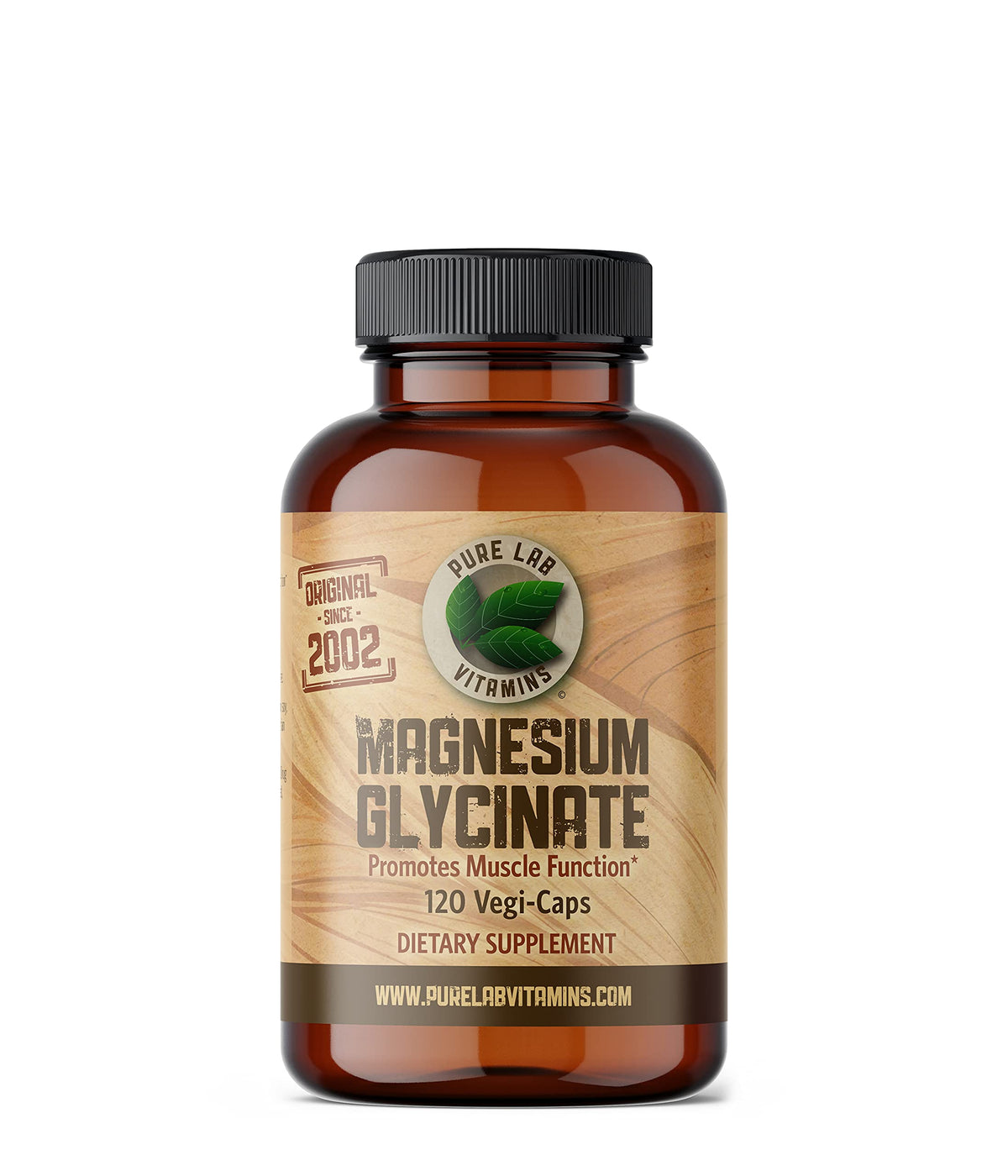Pure Lab Vitamins | Magnesium Glycinate 165mg | Vegan, Gluten free, Sugar free, Soy free | Helps Maintain Muscle Function in Conditions like Pain, Constipation, Insomnia