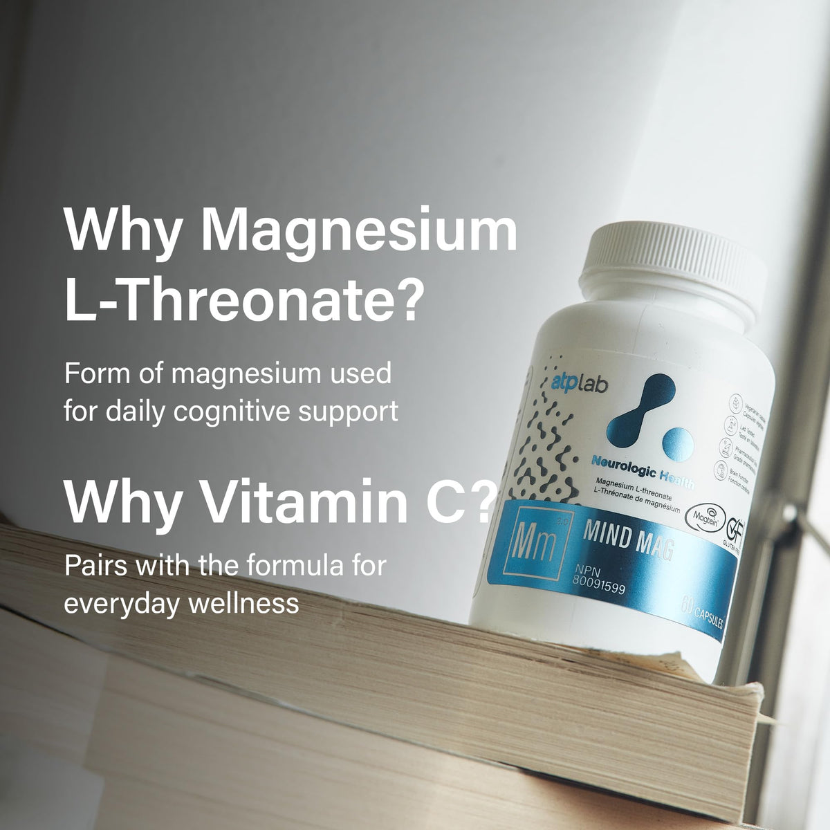 atplab MagMind Magnesium L-Threonate, Brain Supplement, 60 Capsules