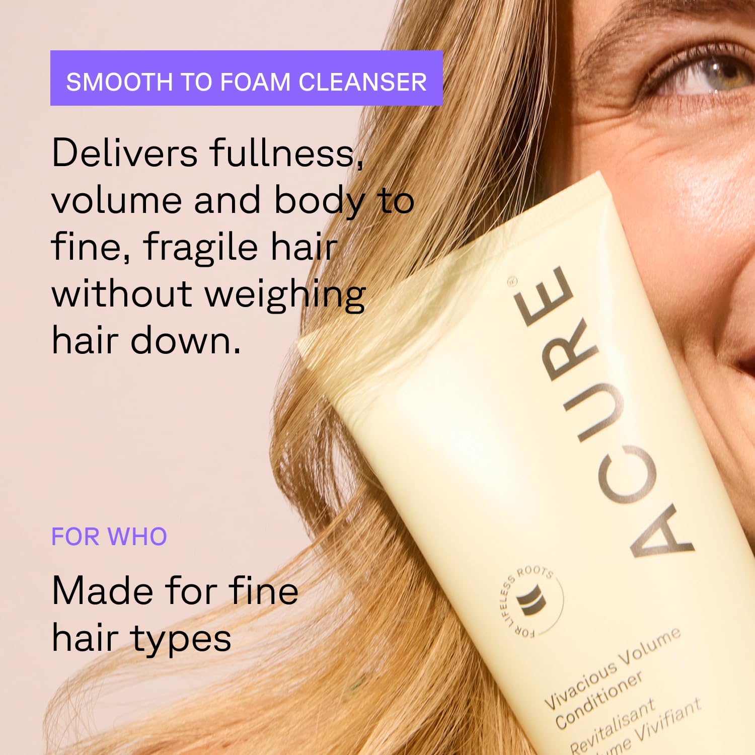 Acure Vivacious Volume Shampoo and Conditioner Set - Thickening & Volumizing Hair Care for Thick, Full Locks, Boost for Thin, Fine Hair, Sulfate Free, Paraben Free, Vegan
