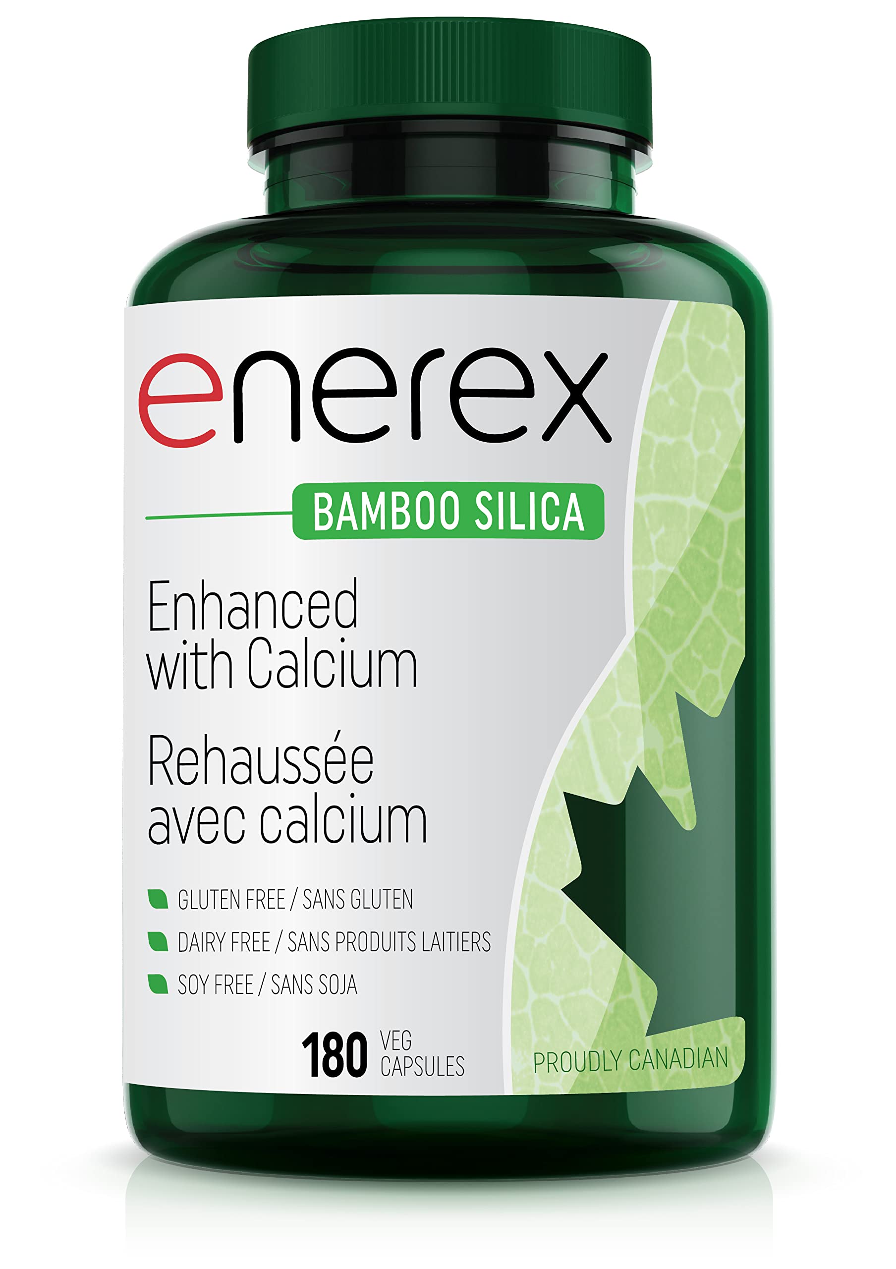 Enerex Silice de Bambou ‚Ä¢ 10x Plus de Silice, Formulation Premium pour les Os, la Peau, les Cheveux et les Ongles, 180 Gélules Végétales