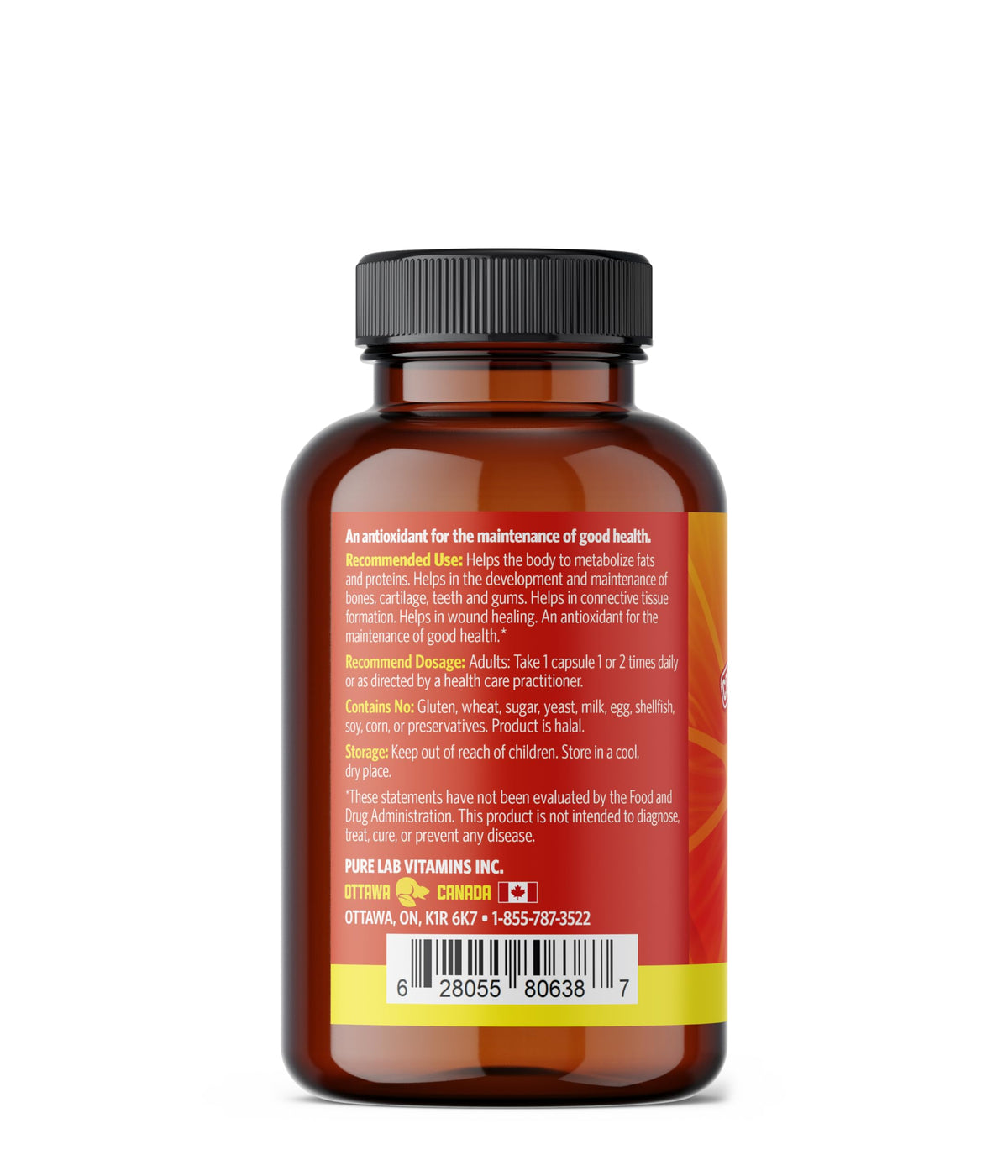 Pure Lab Vitamins | Slow Release Vitamin C 1000mg | 120 Capsules | Ascorbic Acid Vitamin C Supplement | Immune System Support & Antioxidant Supplement | Vitamin C Capsules 1000mg | Vitamin C Supplement
