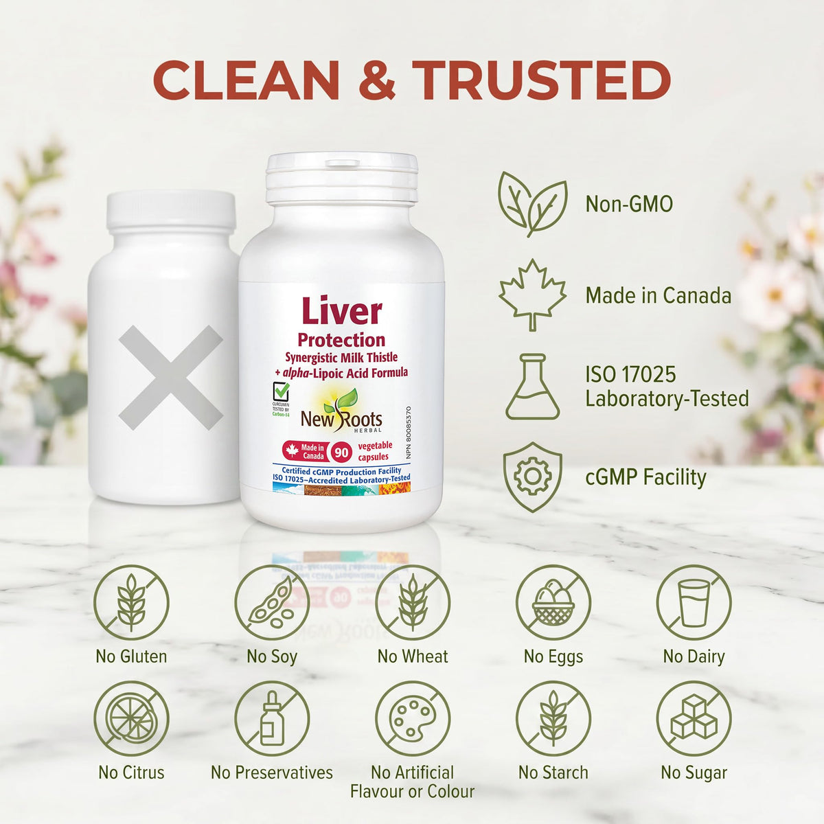 New Roots Herbal Liver Protection Capsules, Milk Thistle, 90 Capsules