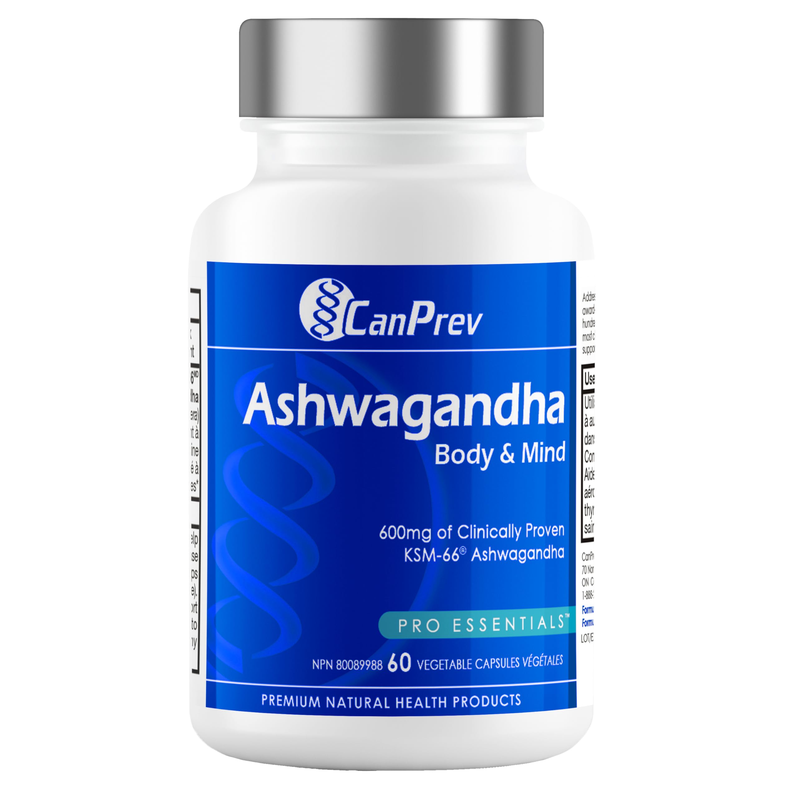 CanPrev Ashwagandha 600mg Vegan 60 Capsules 60-Day Supply - Vegan & Non-GMO - Organic KSM-66 Formula for Enhanced Relaxation & Energy, Sleep Support, Memory Boost - Supplement for Weight Management