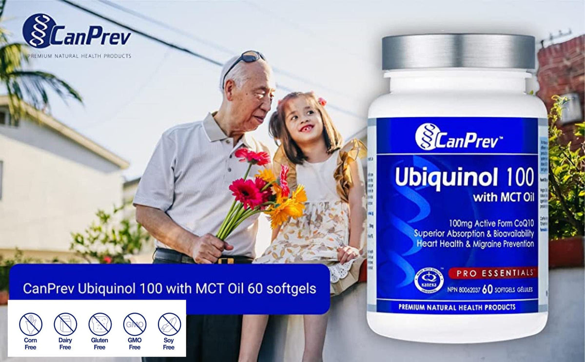 CanPrev Ubiquinol 100mg CoQ10 Supplement, 60 Softgels, 2-Month Supply